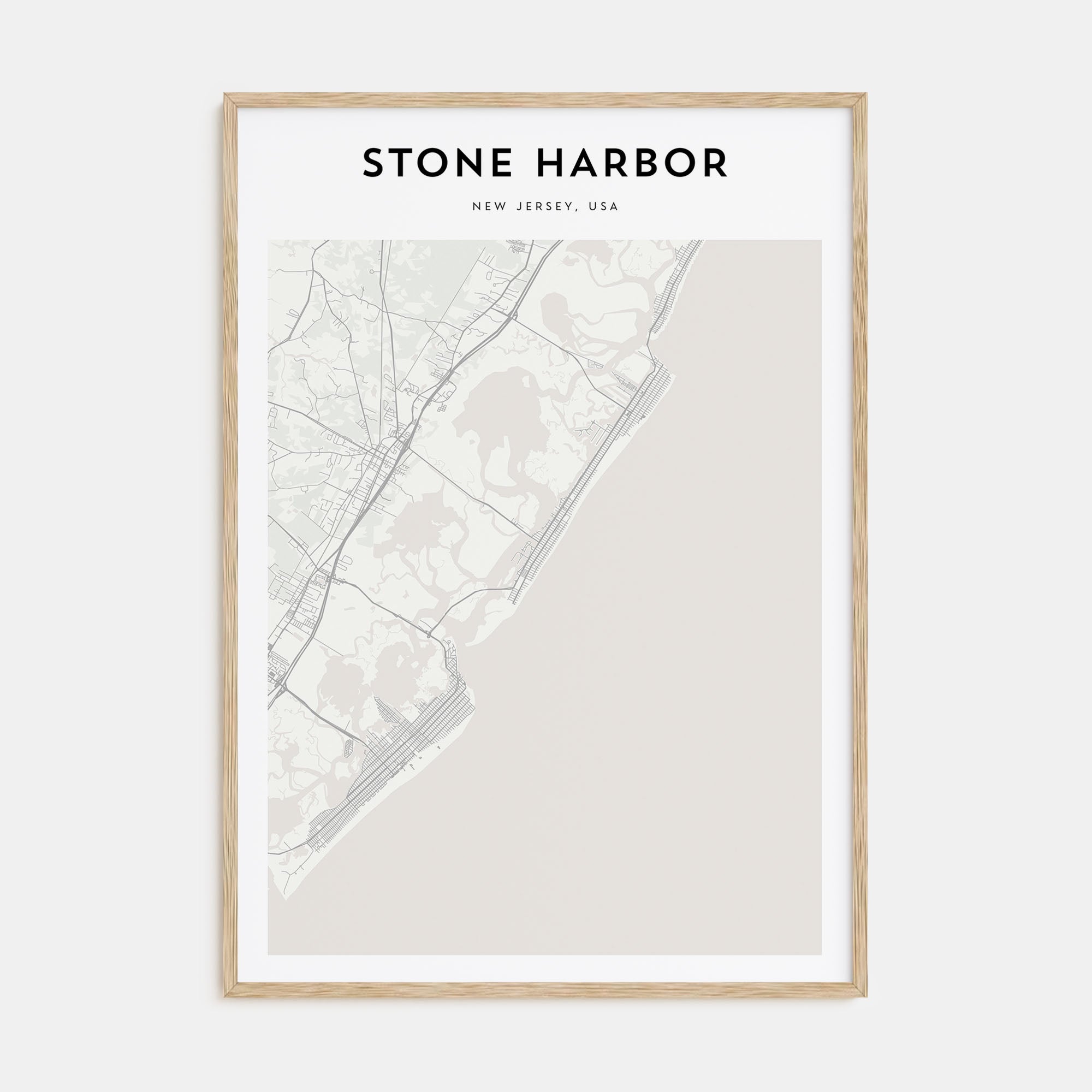 Stone Harbor Map Portrait Poster