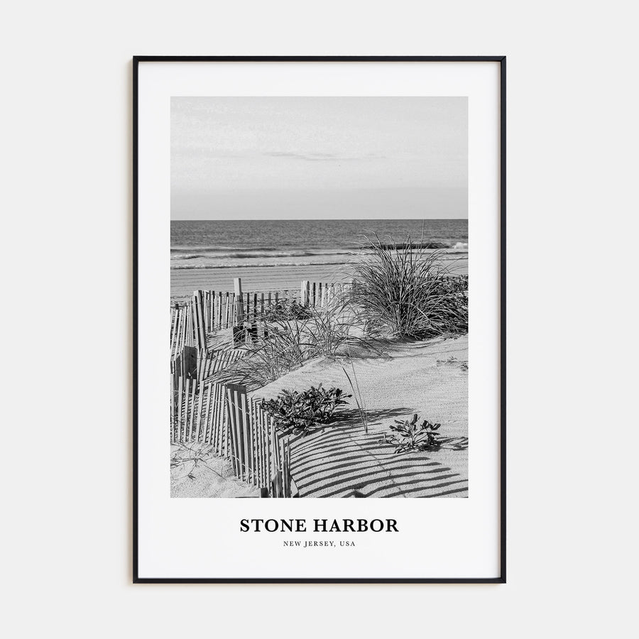 Stone Harbor Portrait B&W Poster