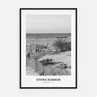 Stone Harbor Portrait B&W Poster