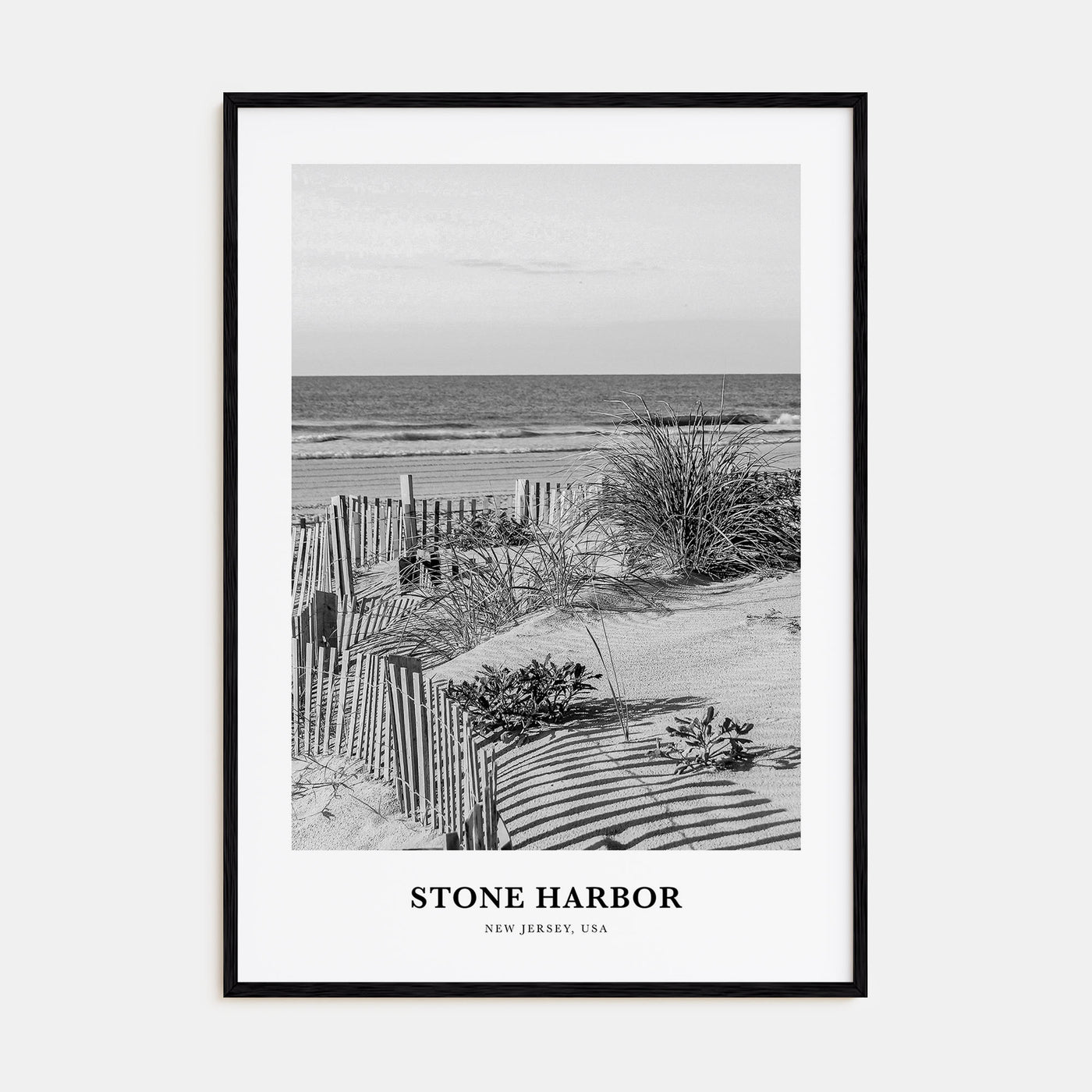 Stone Harbor Portrait B&W Poster