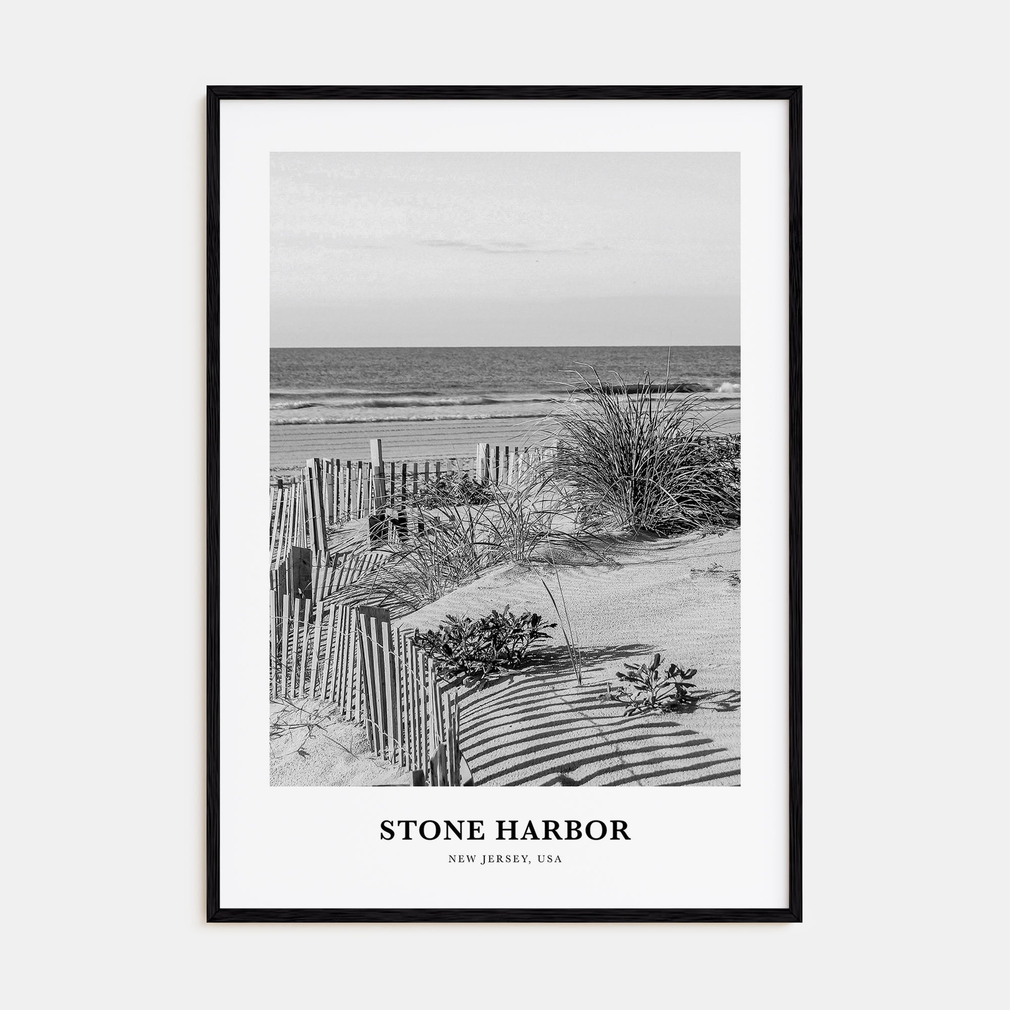 Stone Harbor Portrait B&W Poster