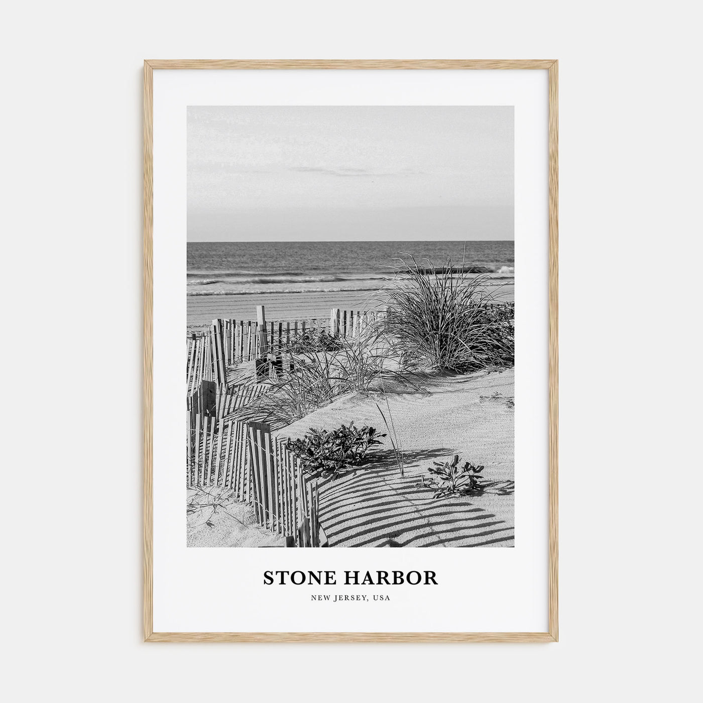 Stone Harbor Portrait B&W Poster