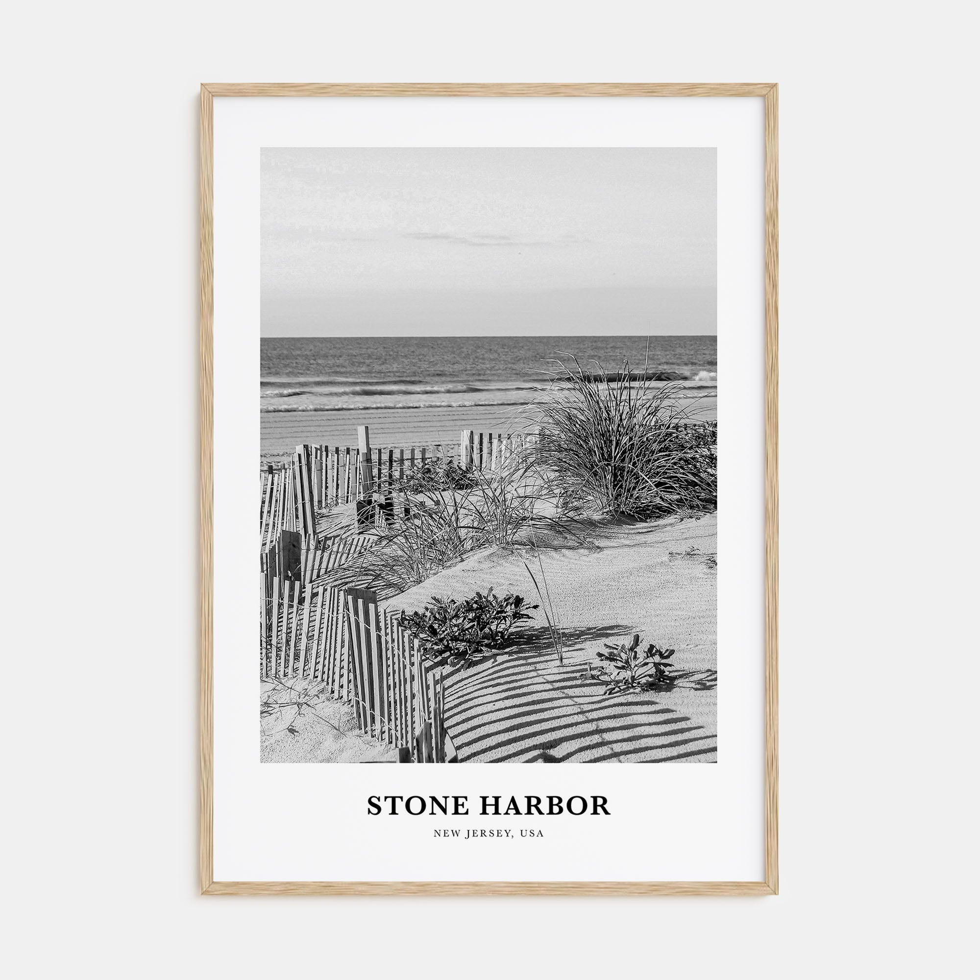 Stone Harbor Portrait B&W Poster