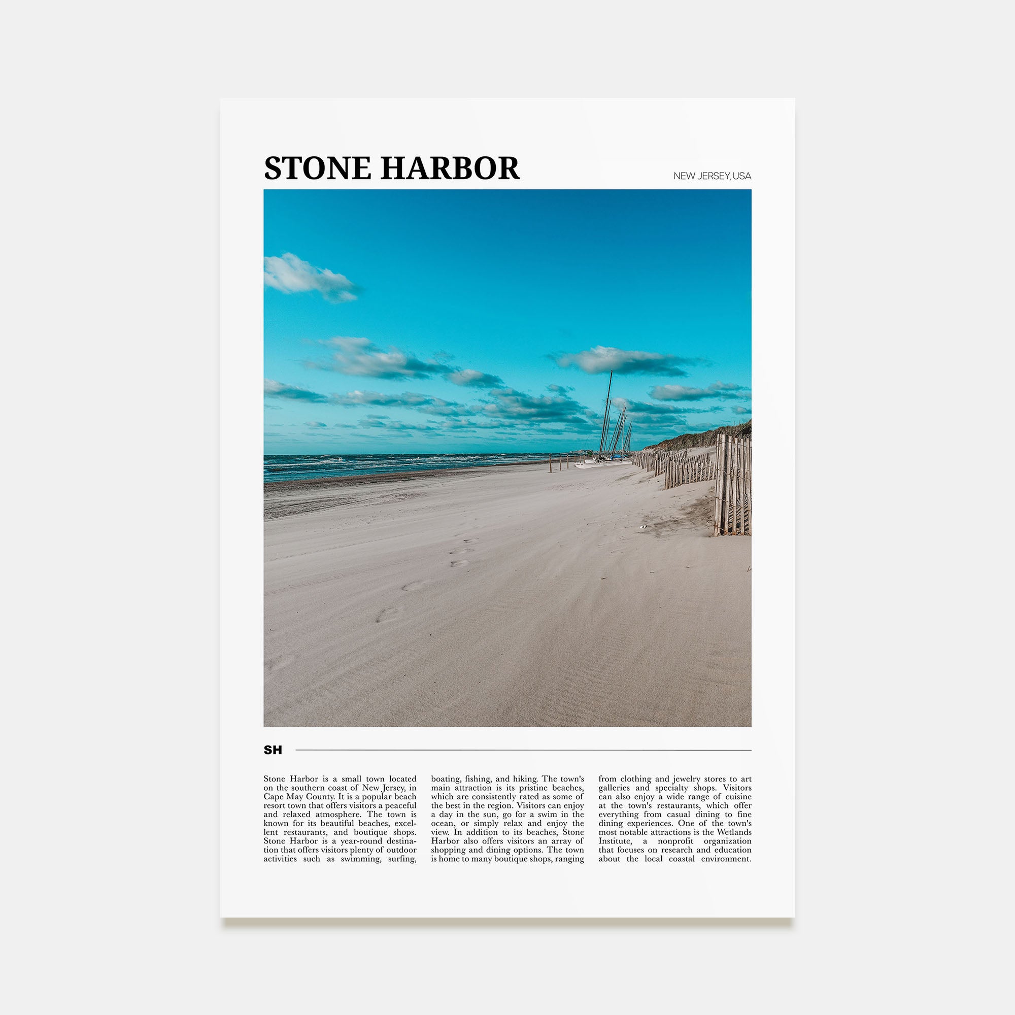 Stone Harbor Travel Color Poster