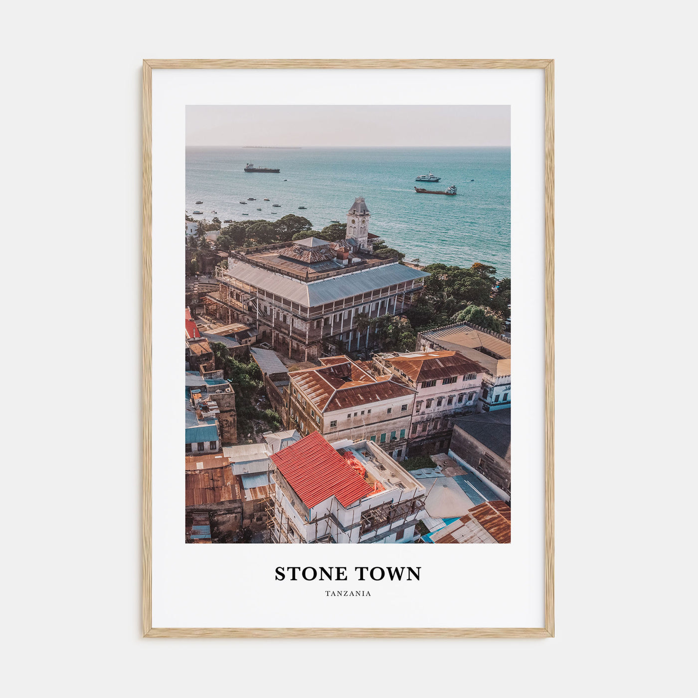 Stone Town Portrait Color Poster