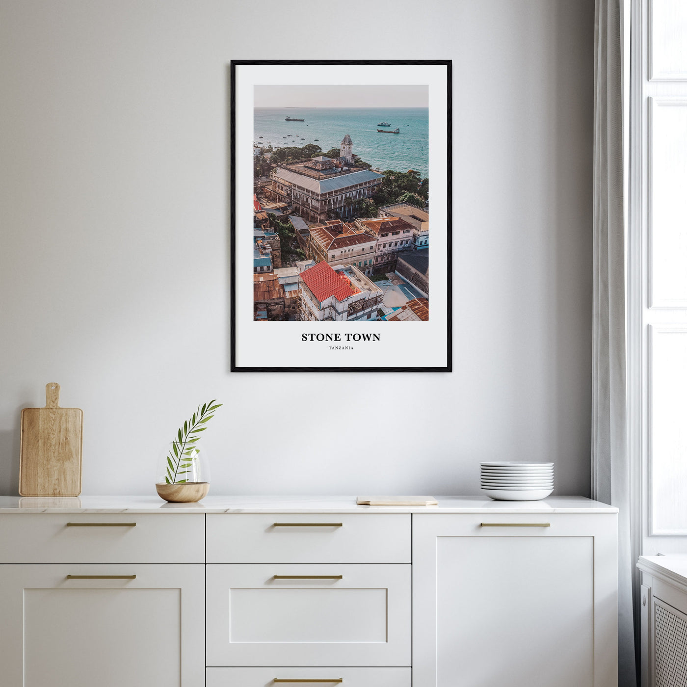 Stone Town Portrait Color Poster