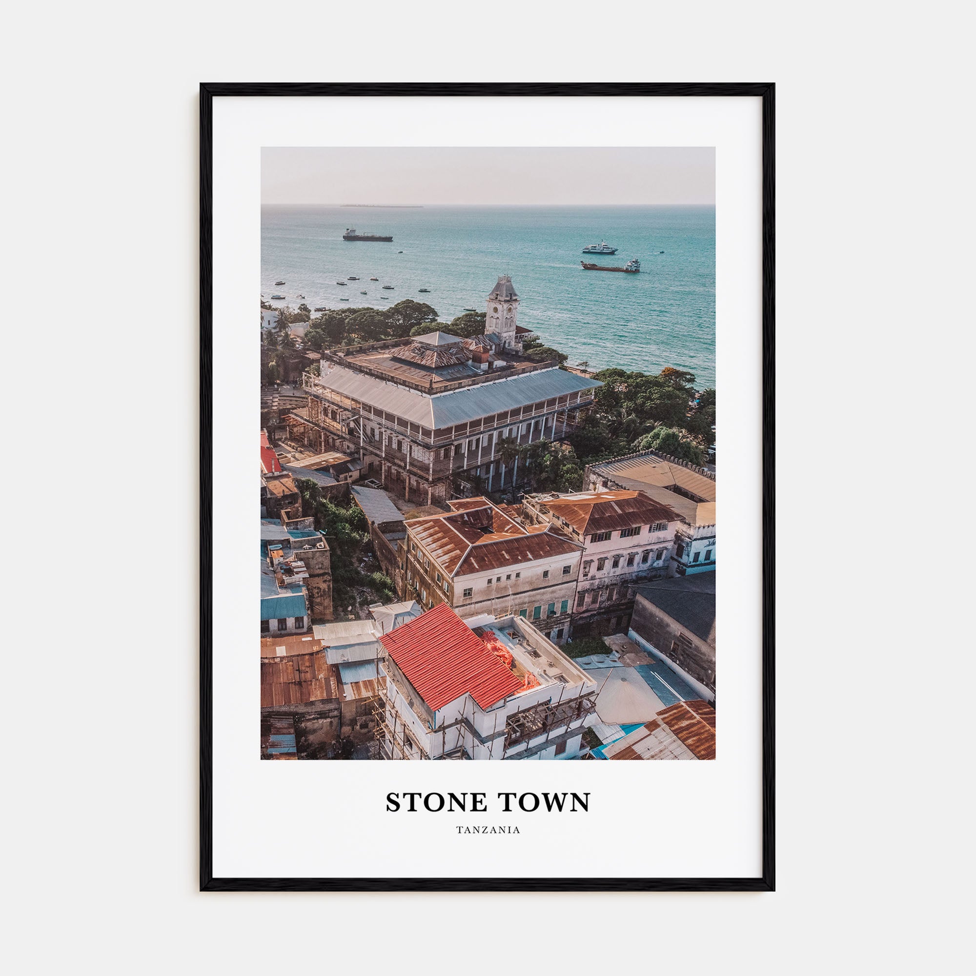 Stone Town Portrait Color Poster