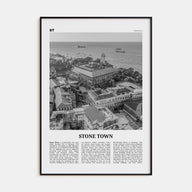 Stone Town Travel B&W Poster