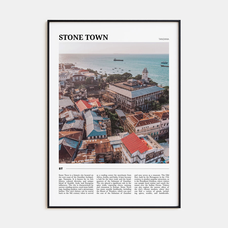 Stone Town Travel Color Poster