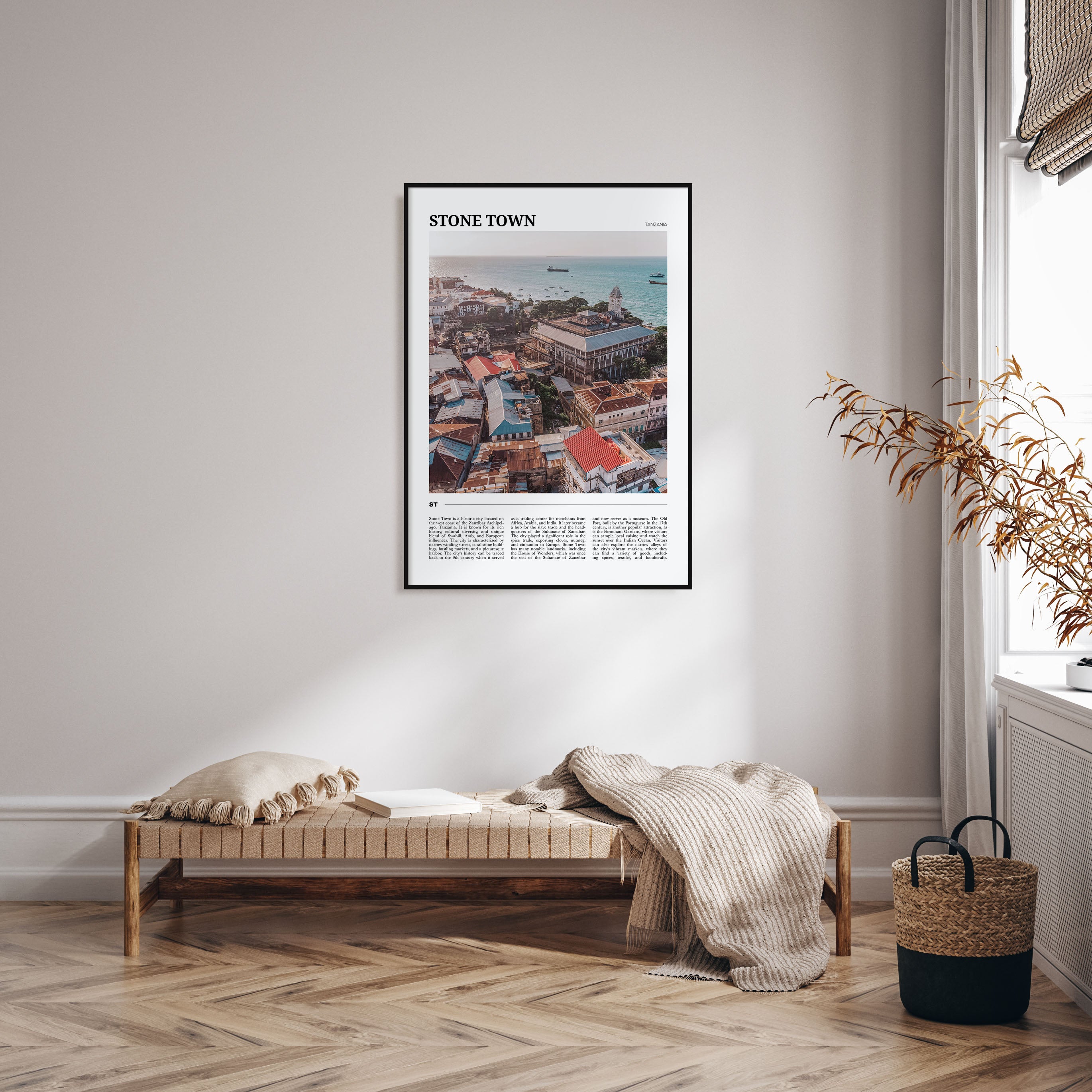 Stone Town Travel Color Poster