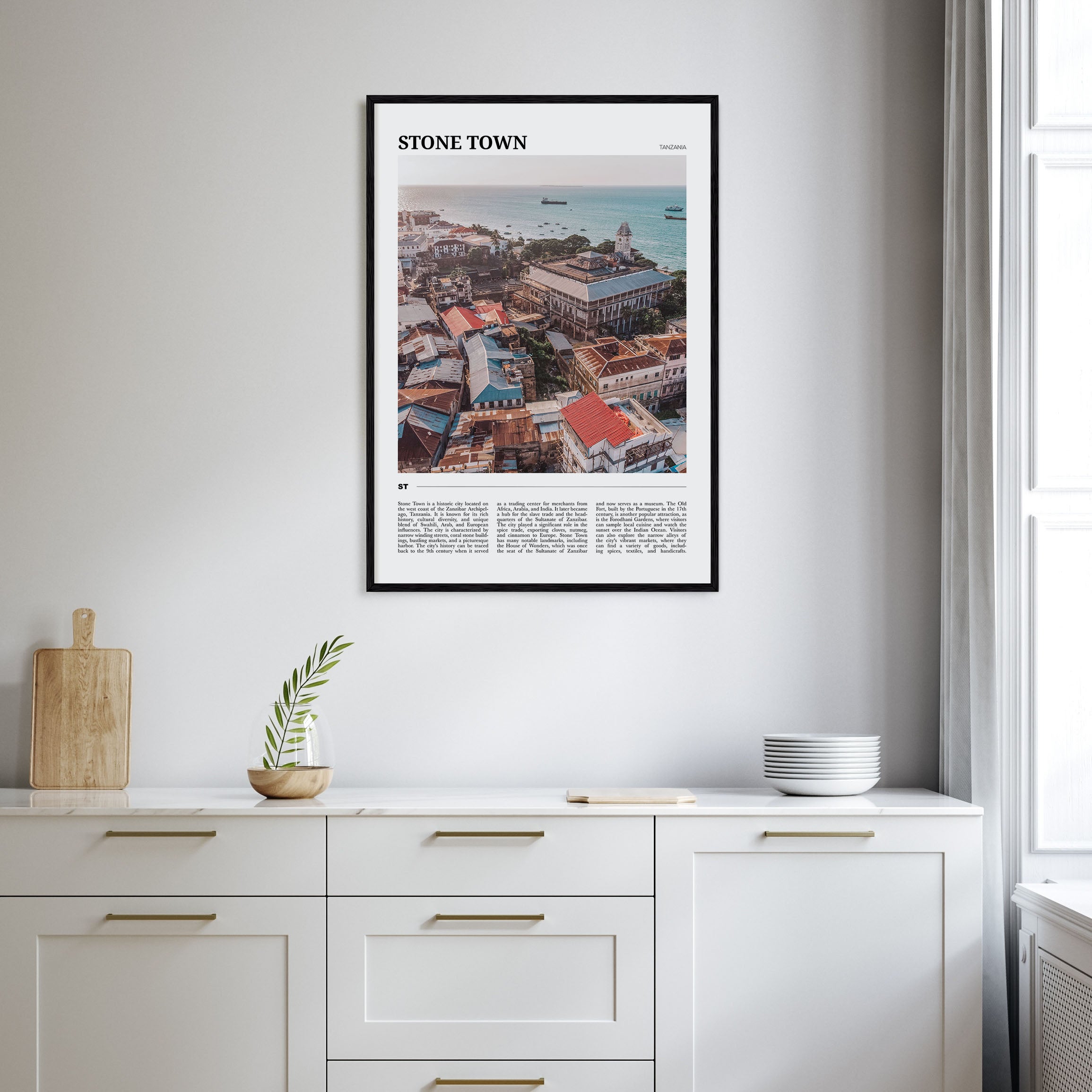 Stone Town Travel Color Poster
