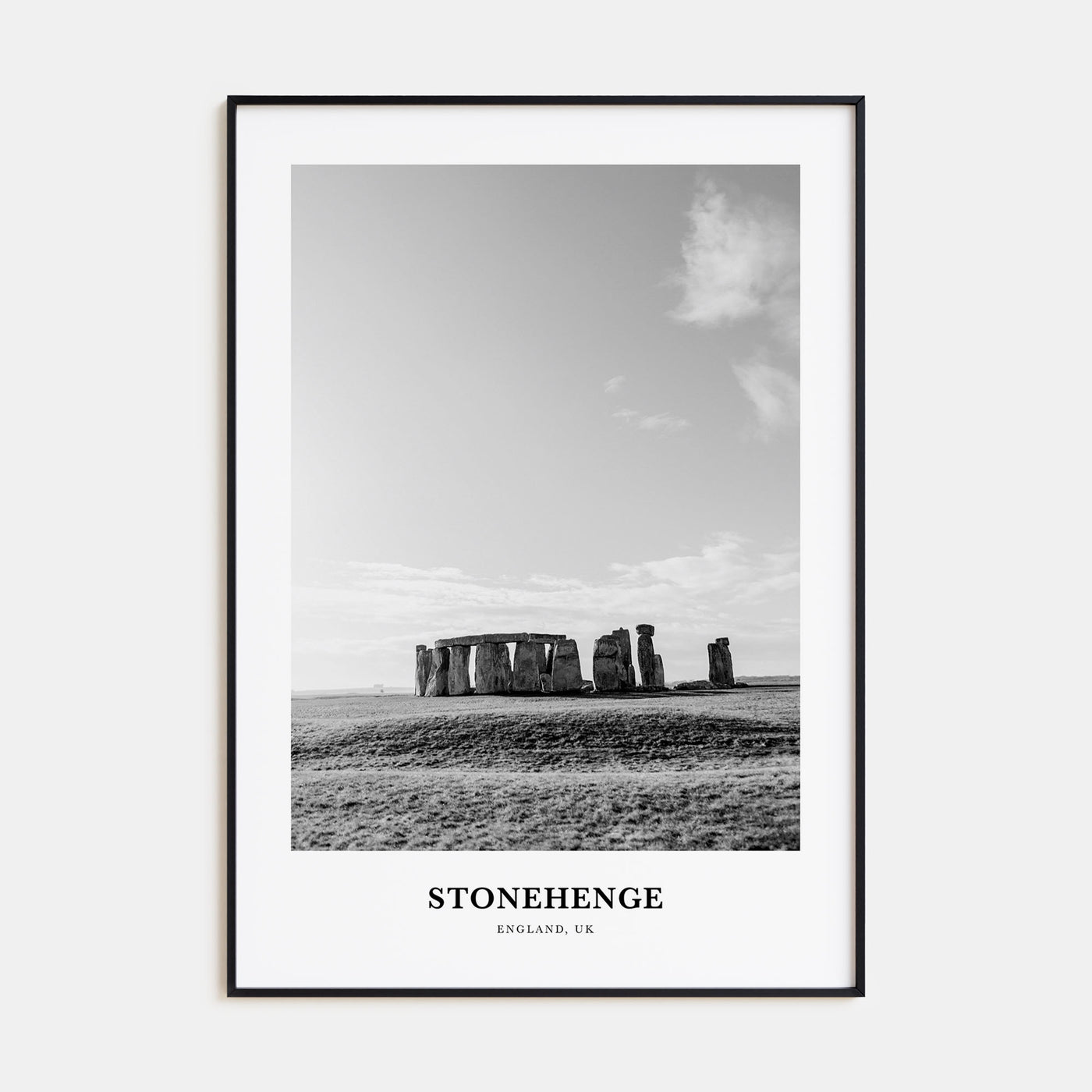 Stonehenge Portrait B&W Poster