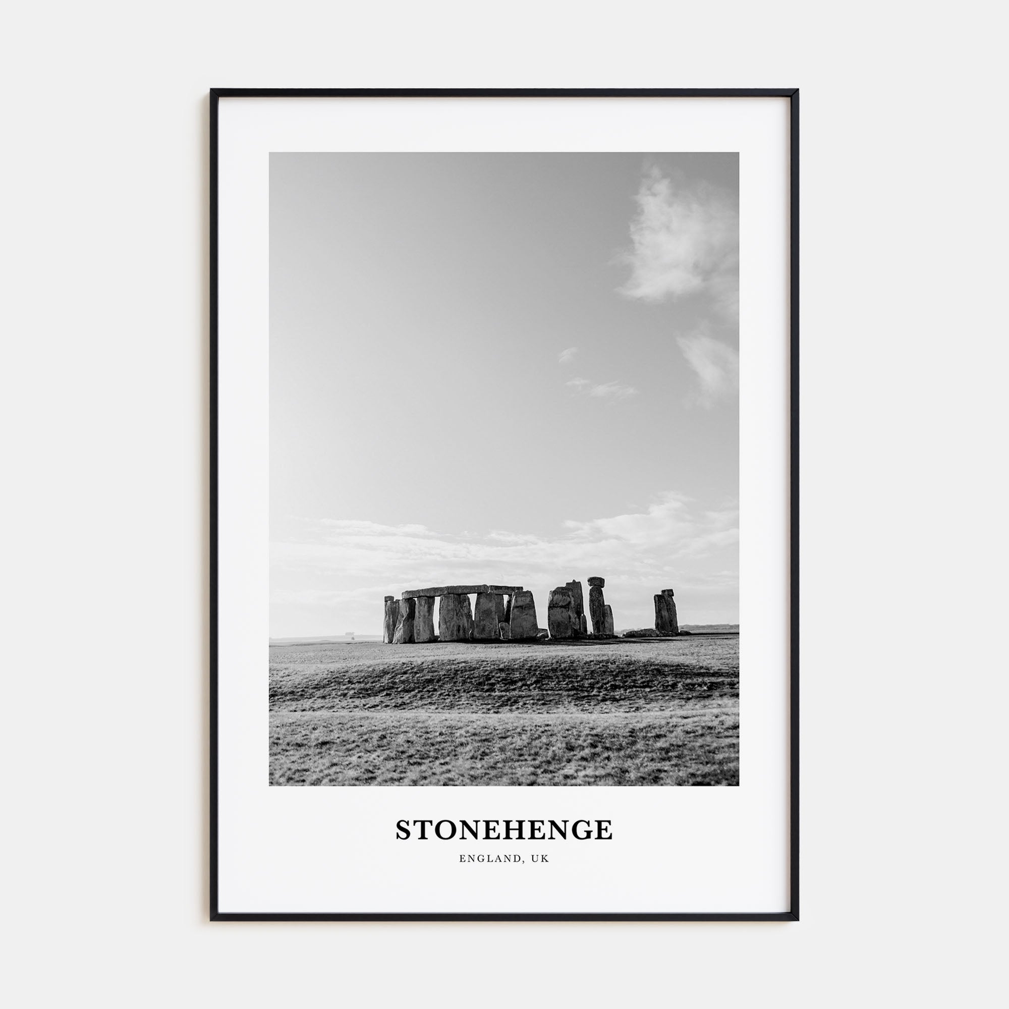 Stonehenge Portrait B&W Poster