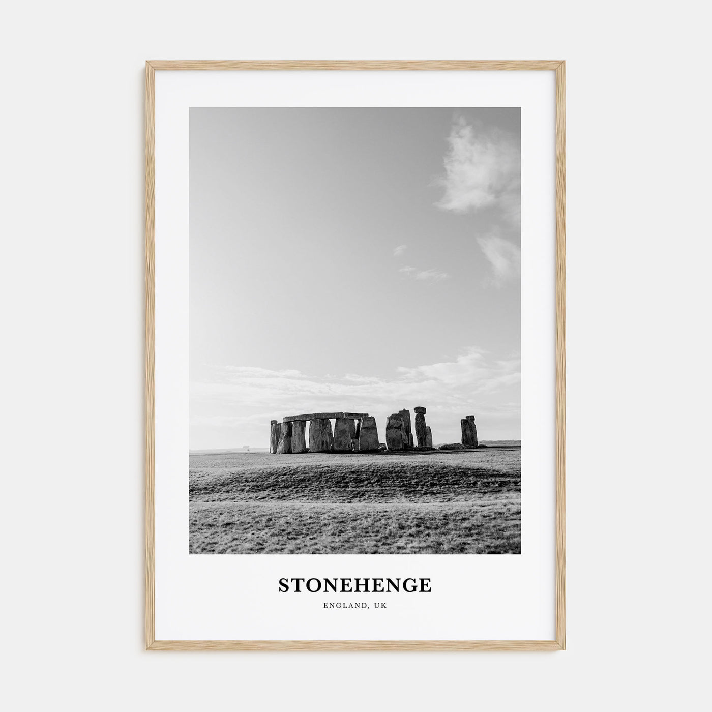 Stonehenge Portrait B&W Poster