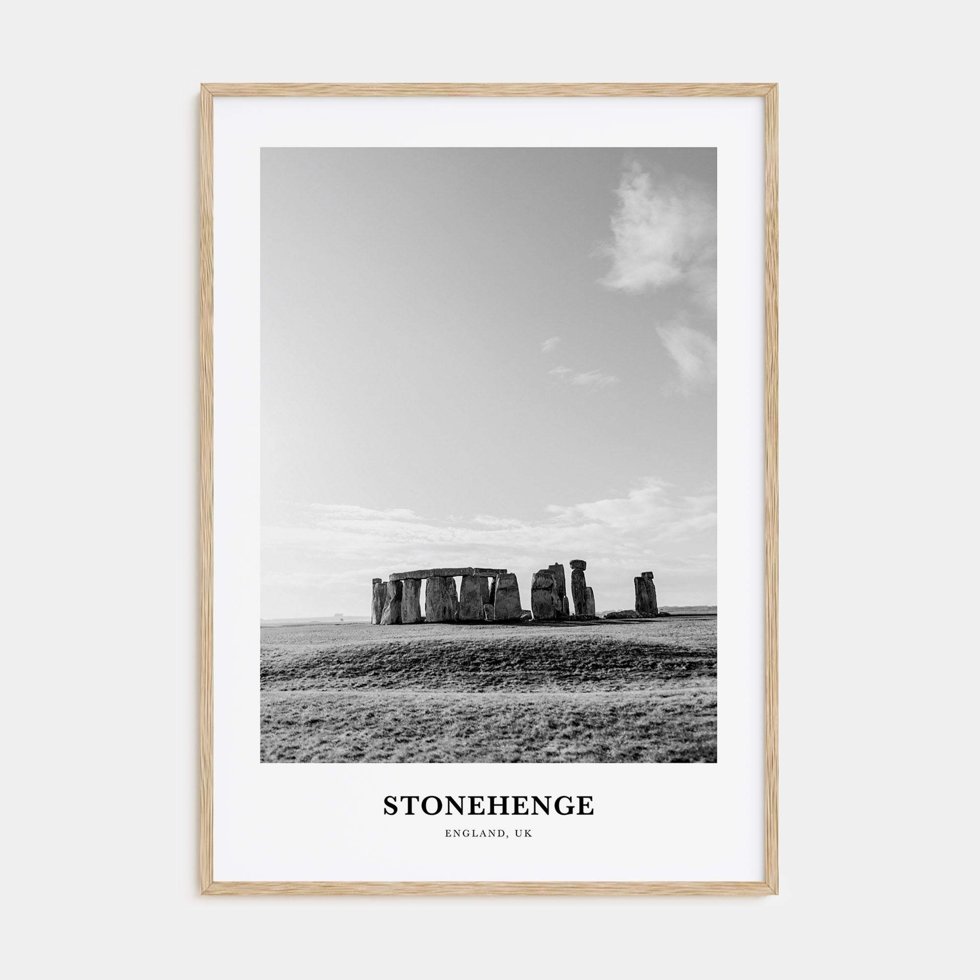 Stonehenge Portrait B&W Poster