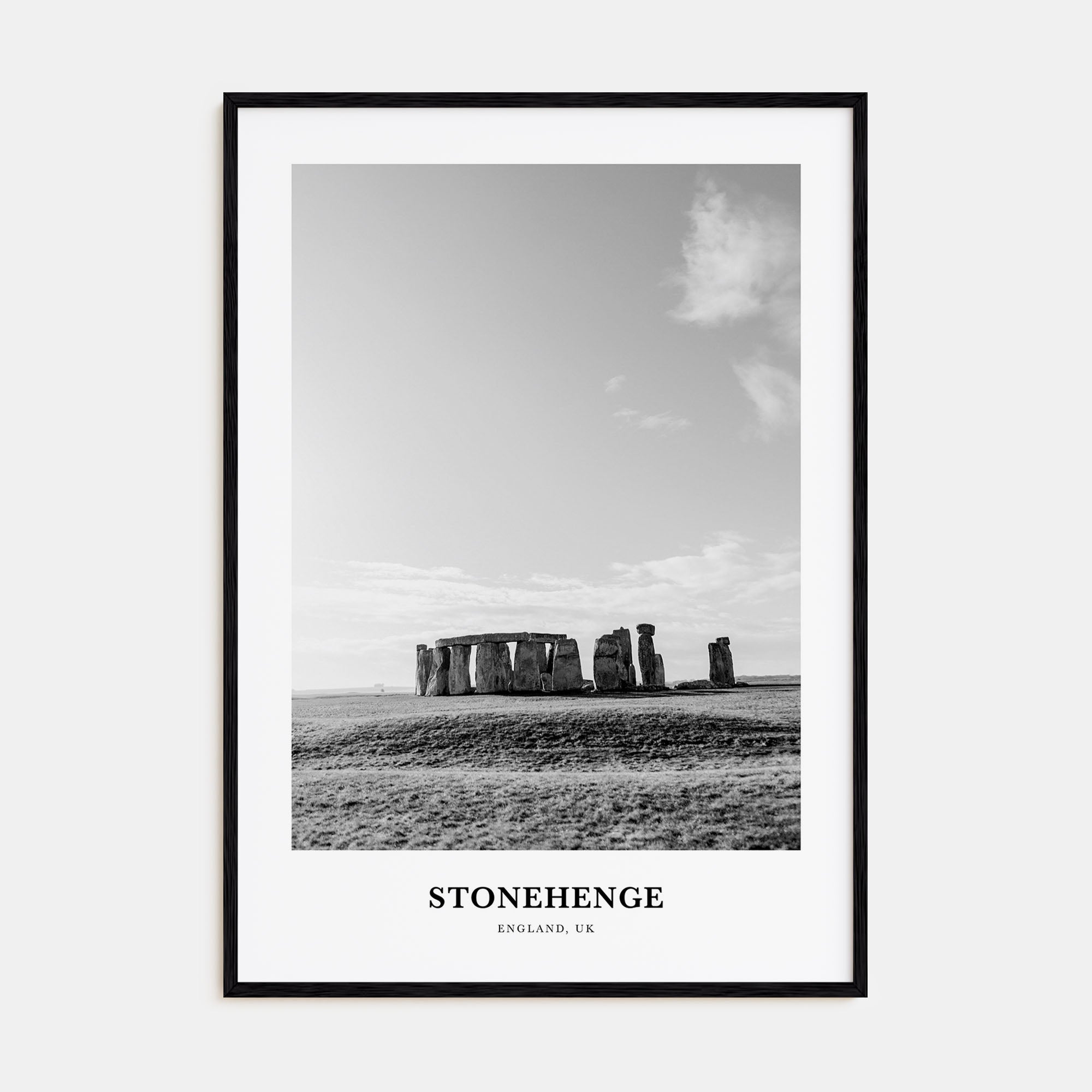 Stonehenge Portrait B&W Poster