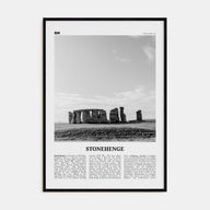 Stonehenge Travel B&W Poster