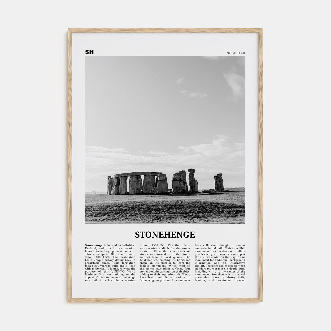 Stonehenge Travel B&W Poster