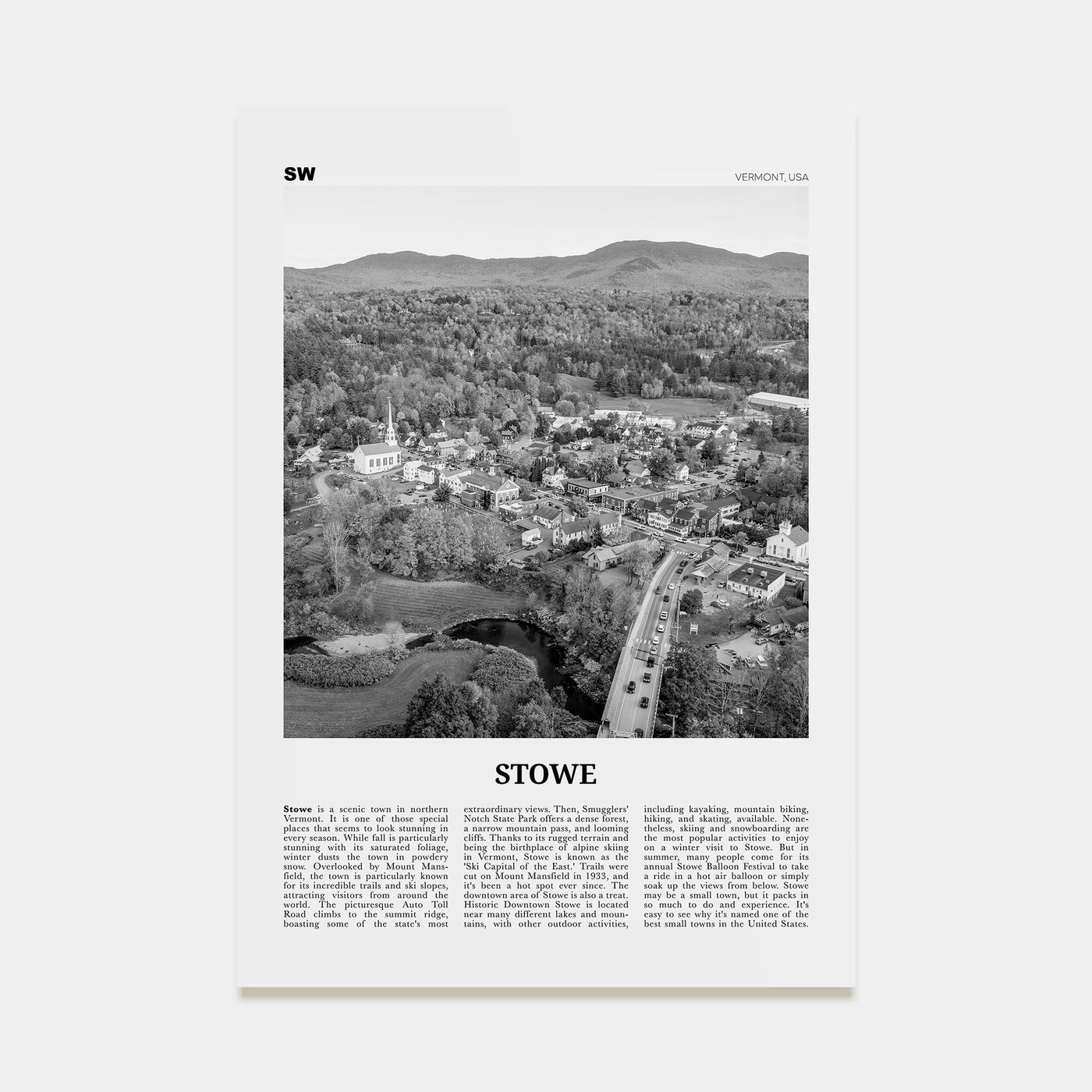 Stowe Travel B&W No 1 Poster