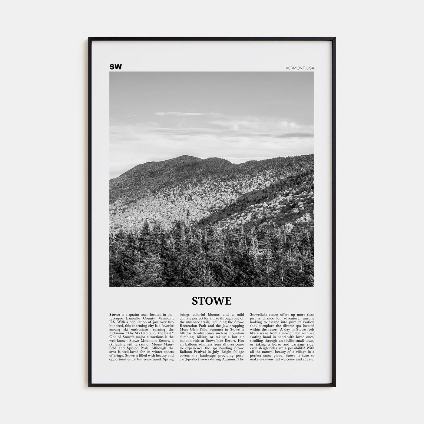 Stowe Travel B&W No 2 Poster