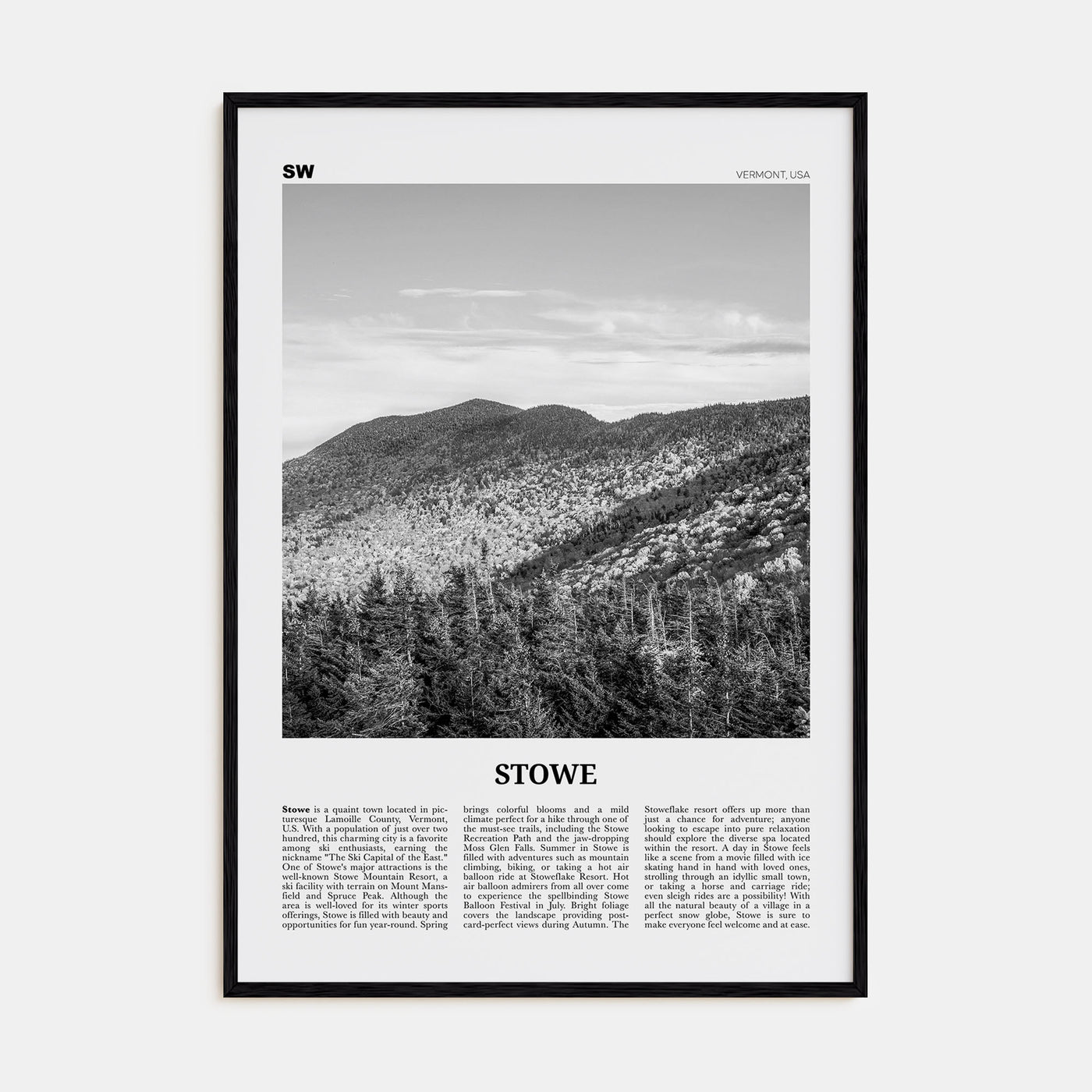 Stowe Travel B&W No 2 Poster