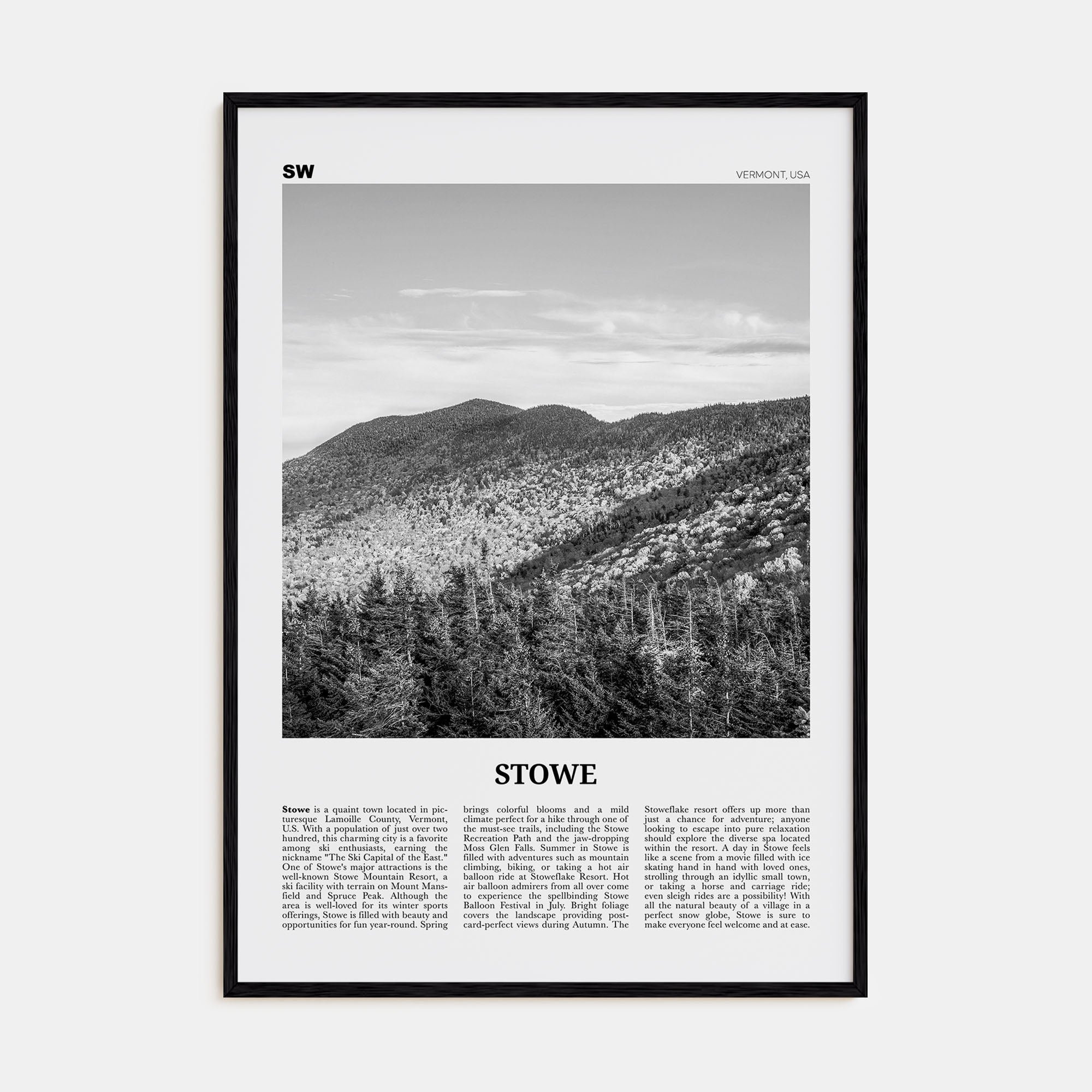 Stowe Travel B&W No 2 Poster