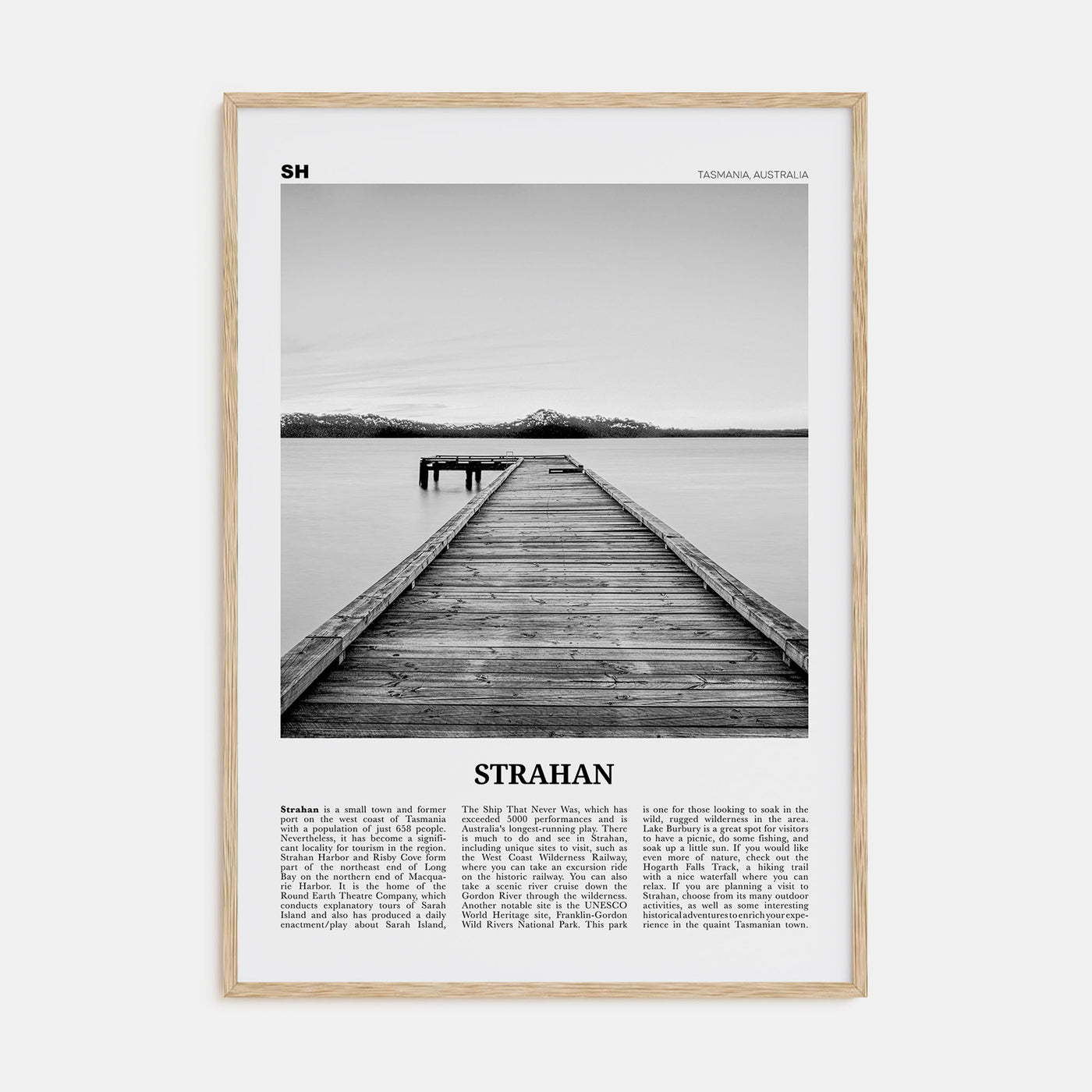Strahan Travel B&W Poster