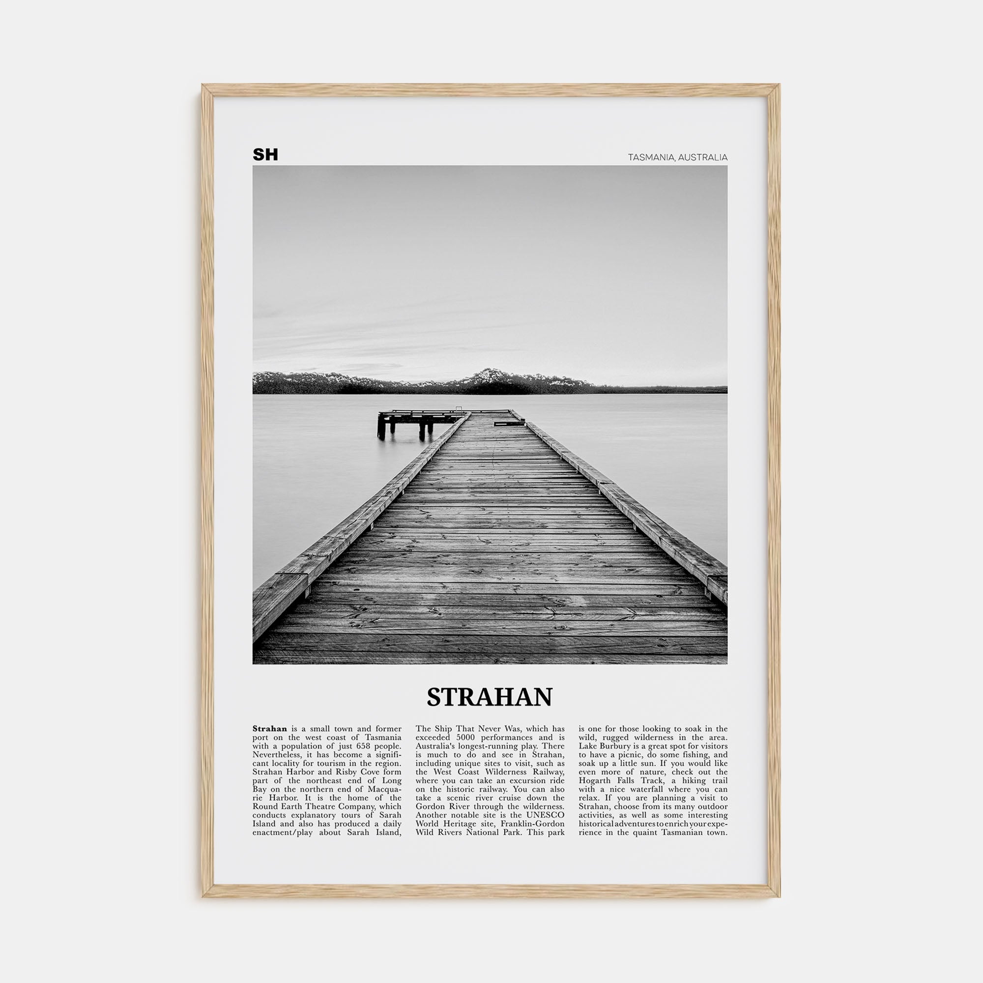 Strahan Travel B&W Poster