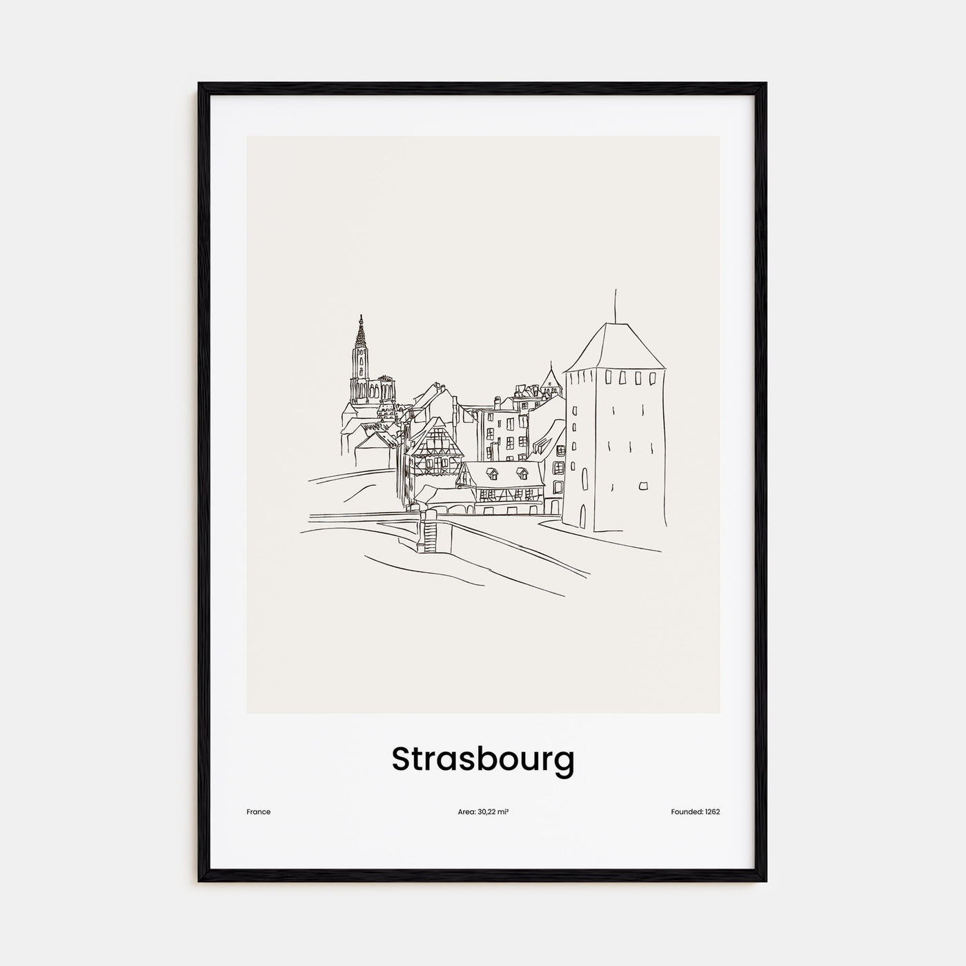 Strasbourg Drawn Poster