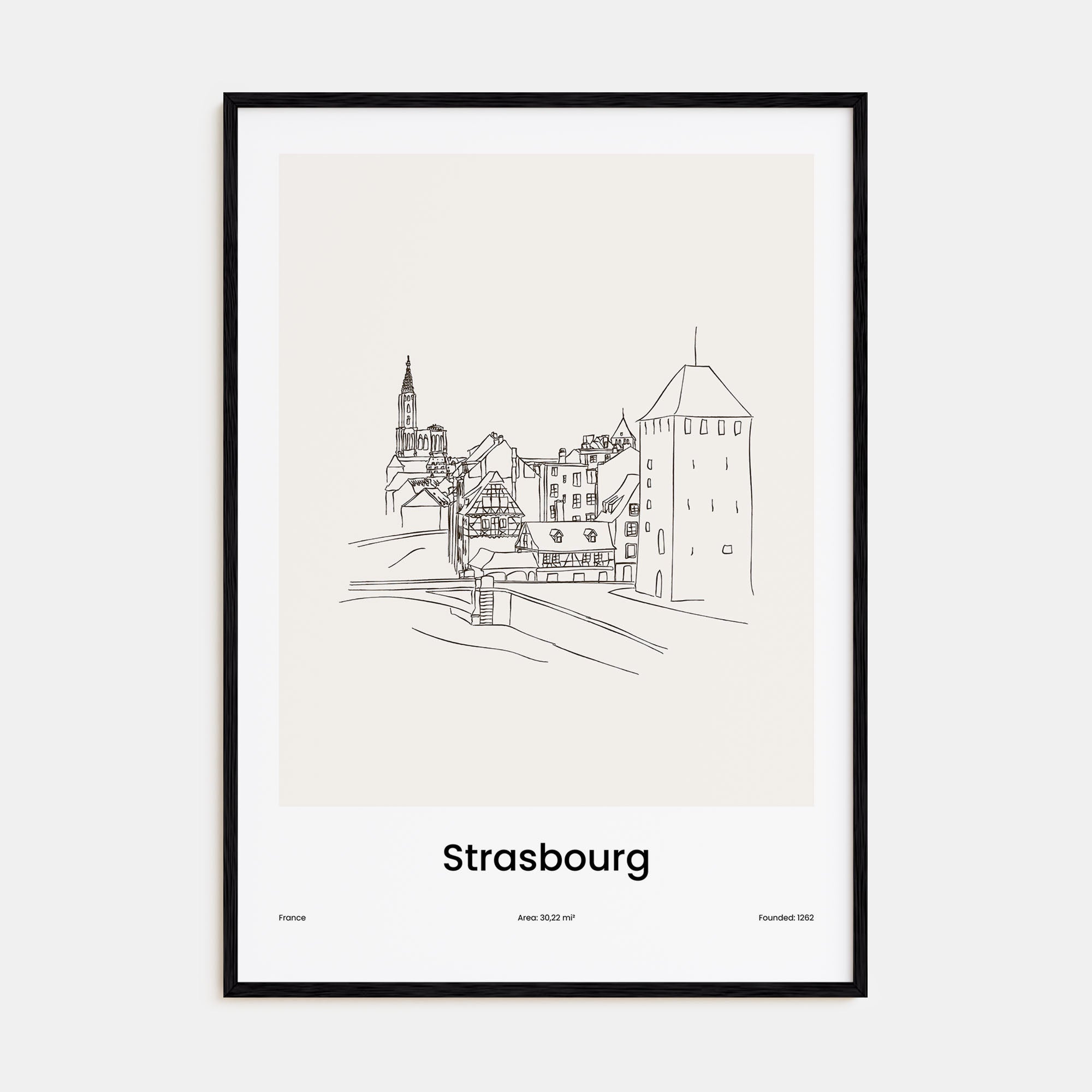 Strasbourg Drawn Poster