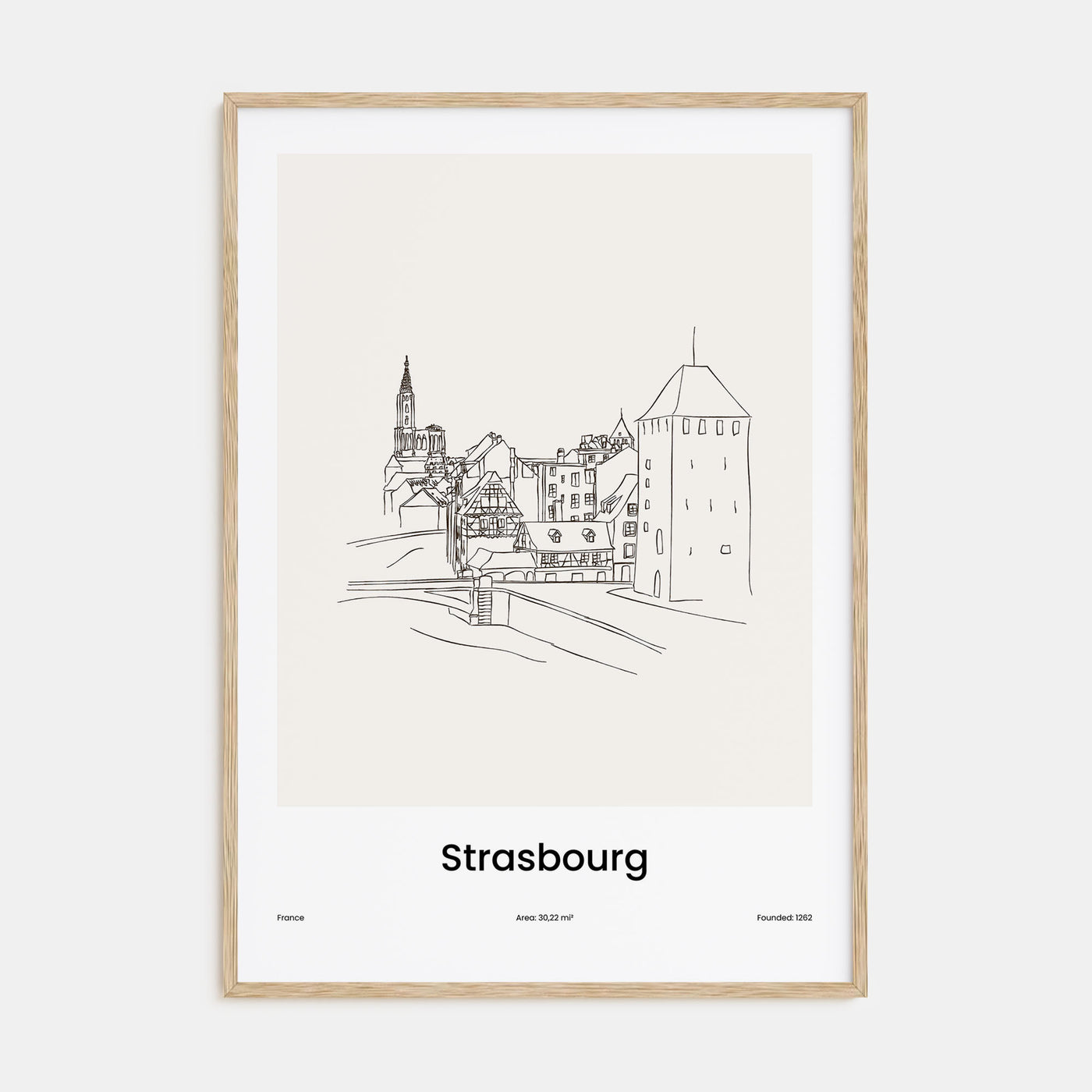 Strasbourg Drawn Poster
