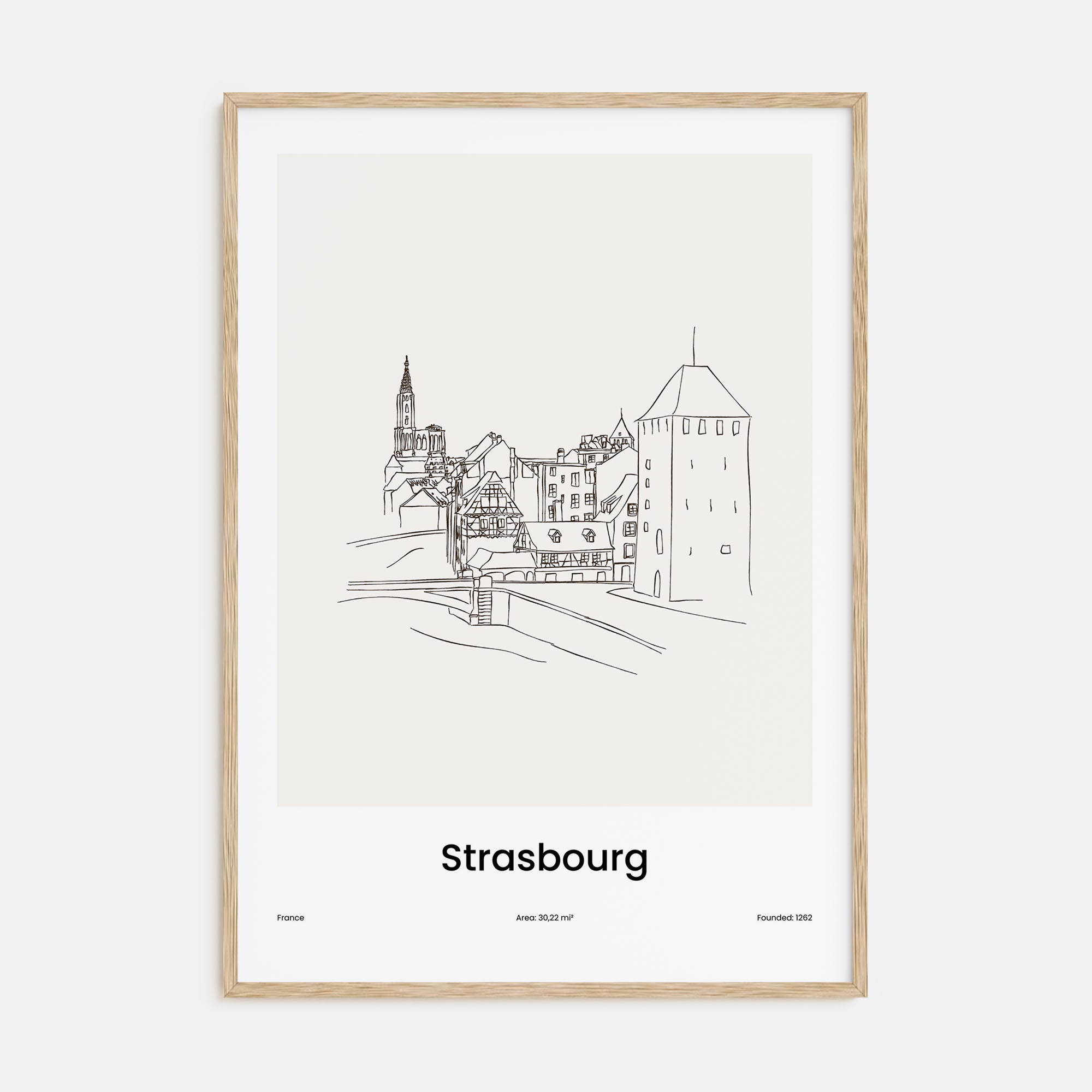 Strasbourg Drawn Poster