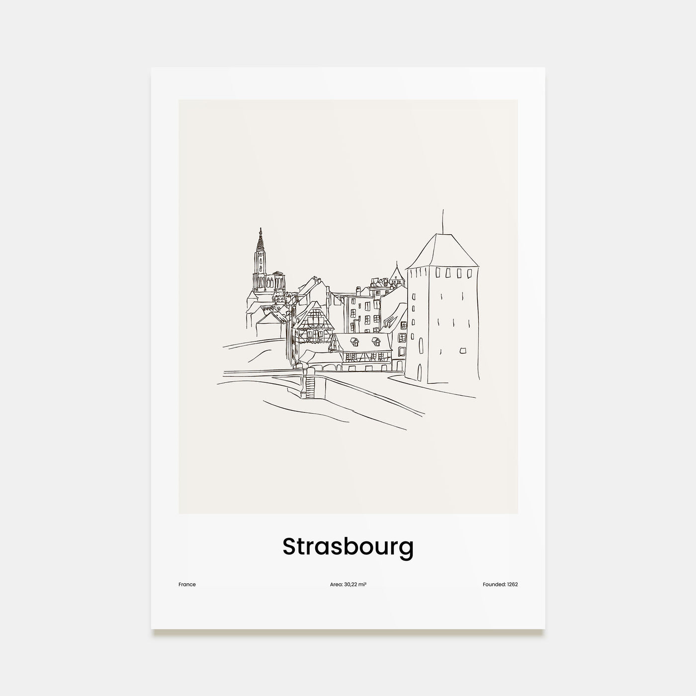 Strasbourg Drawn Poster