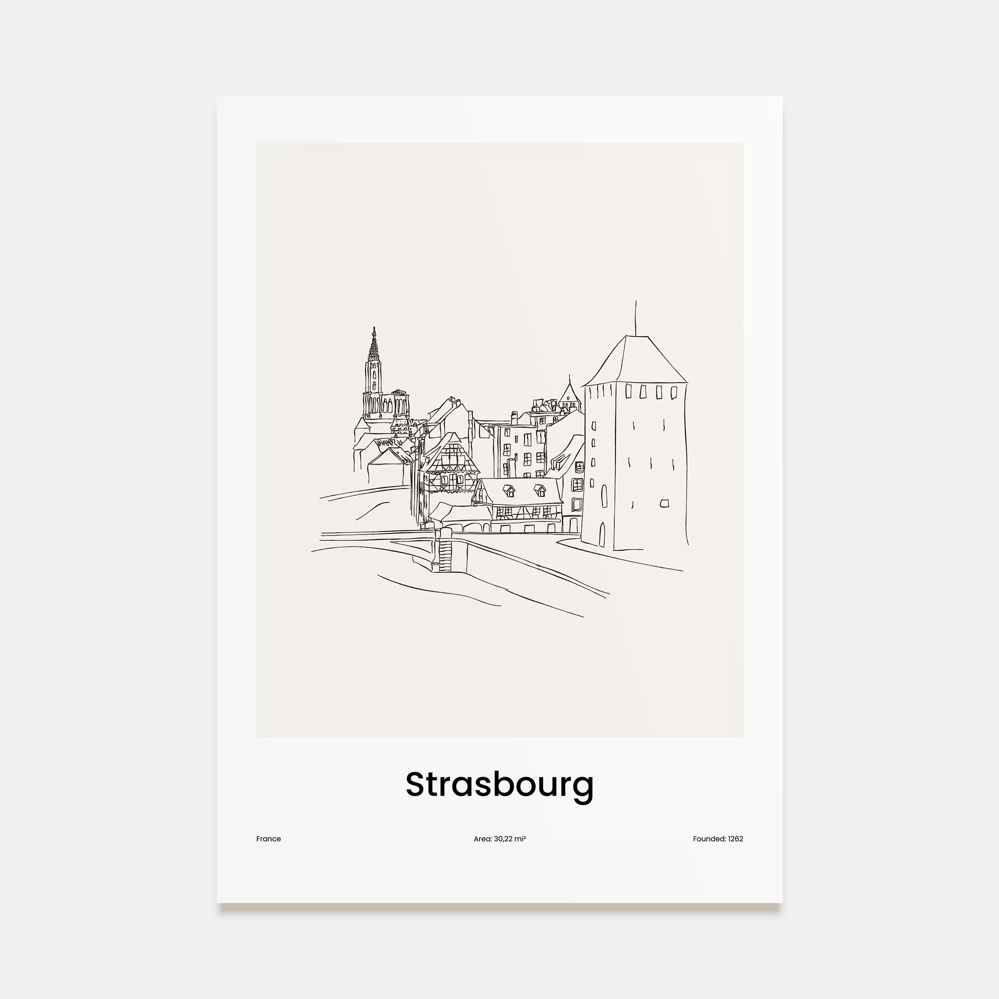 Strasbourg Drawn Poster