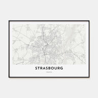 Strasbourg Map Landscape Poster