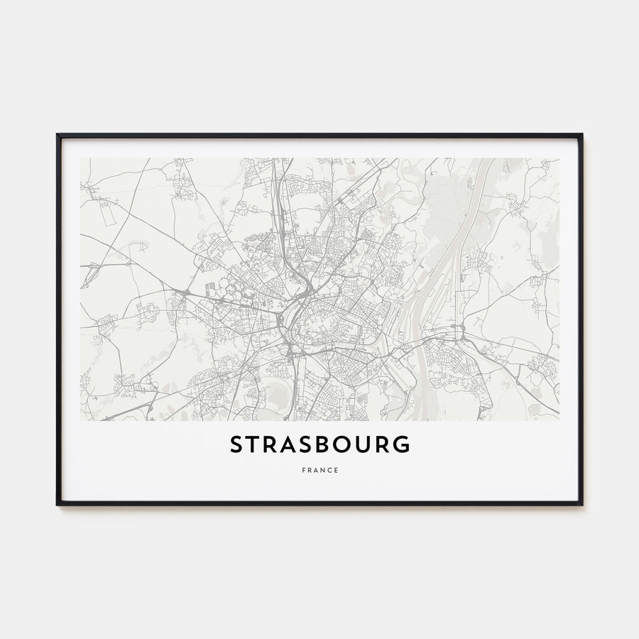 Strasbourg Map Landscape Poster