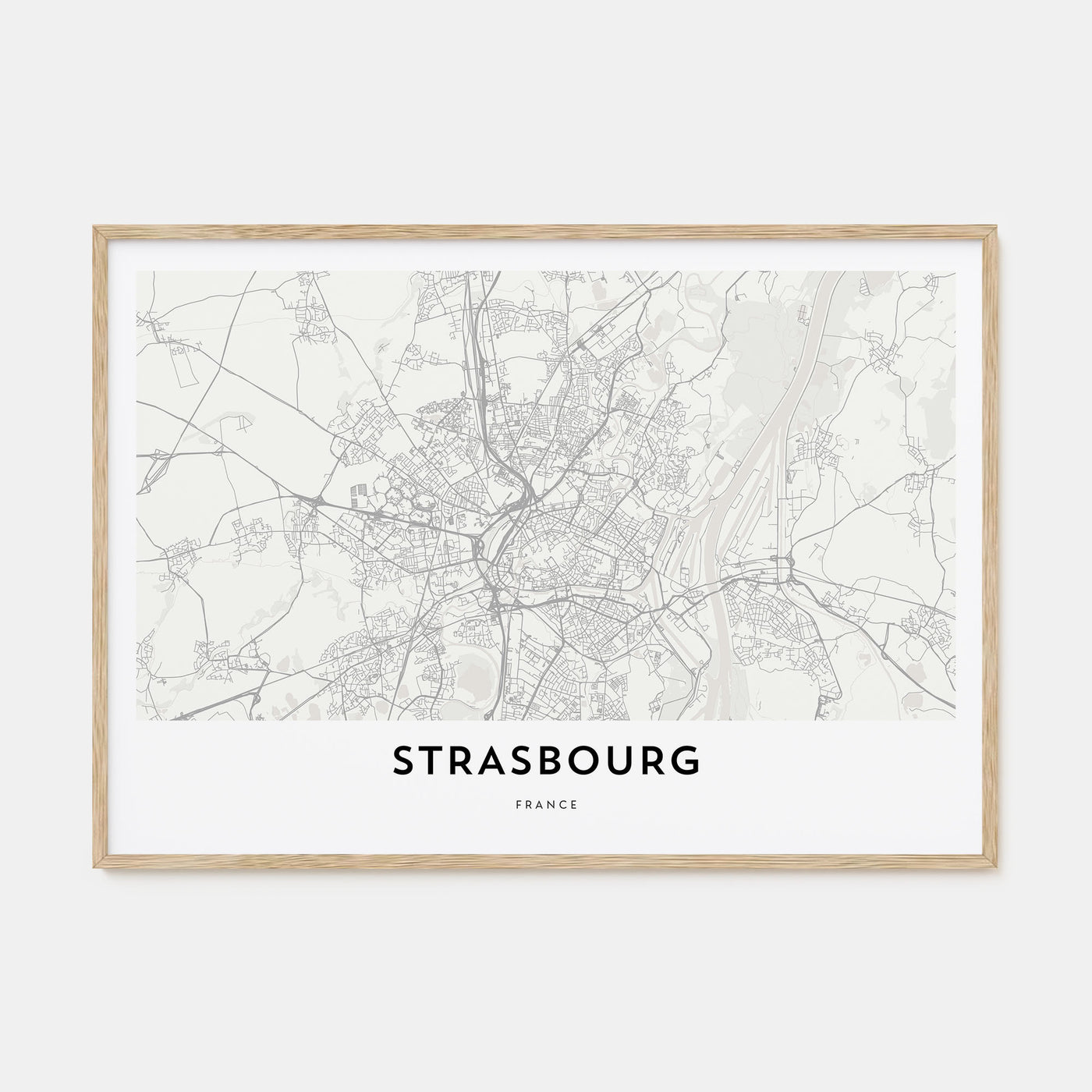 Strasbourg Map Landscape Poster