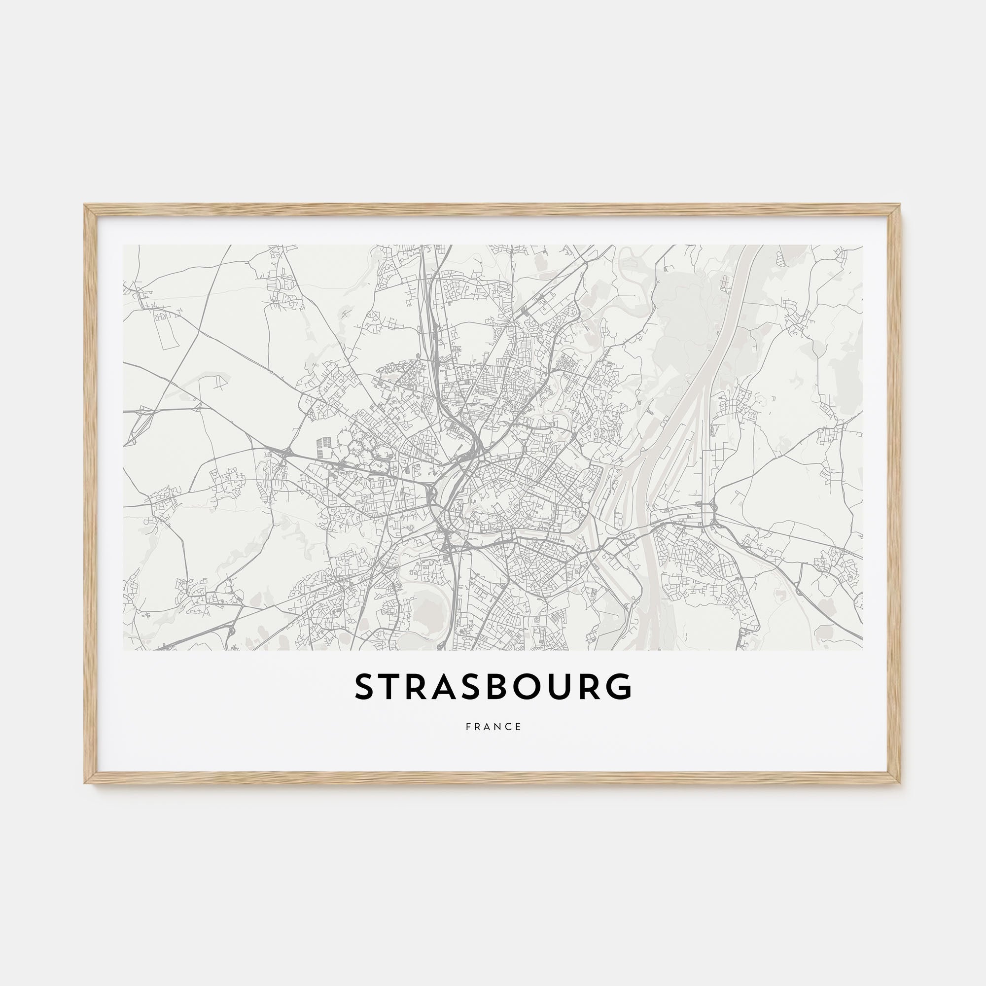 Strasbourg Map Landscape Poster