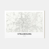 Strasbourg Map Landscape Poster