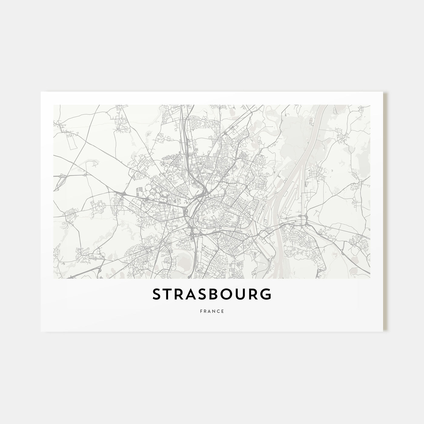 Strasbourg Map Landscape Poster