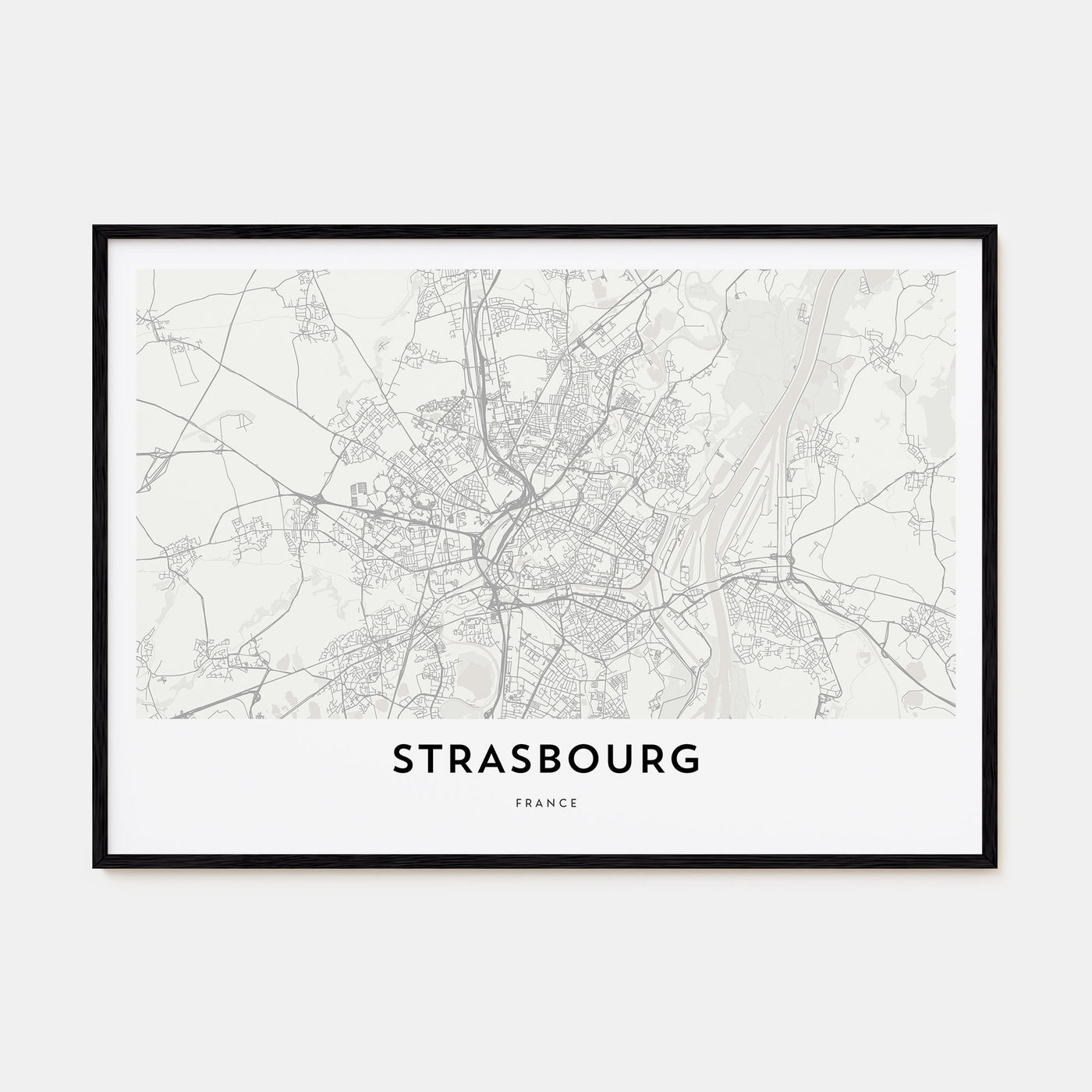 Strasbourg Map Landscape Poster