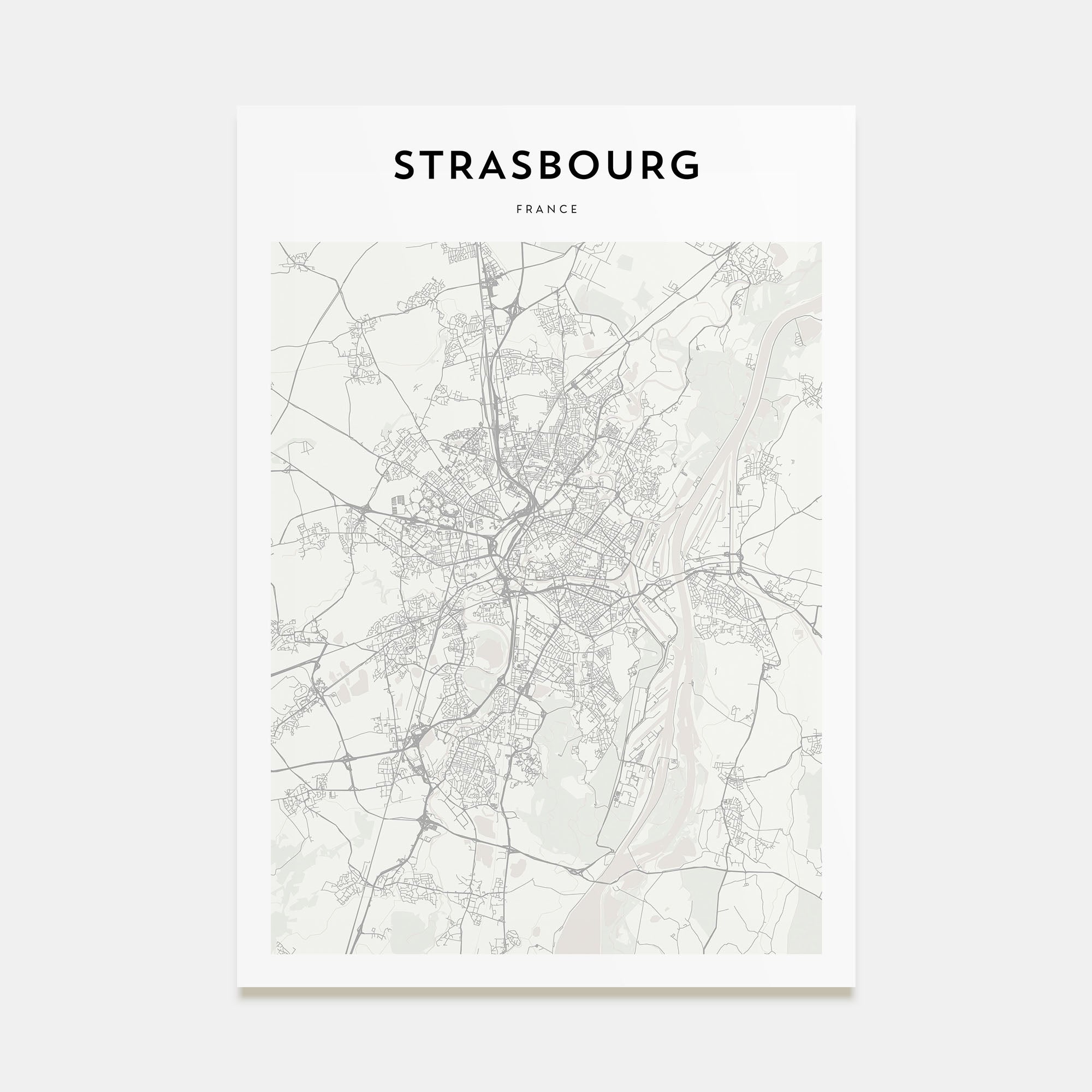 Strasbourg Map Portrait Poster