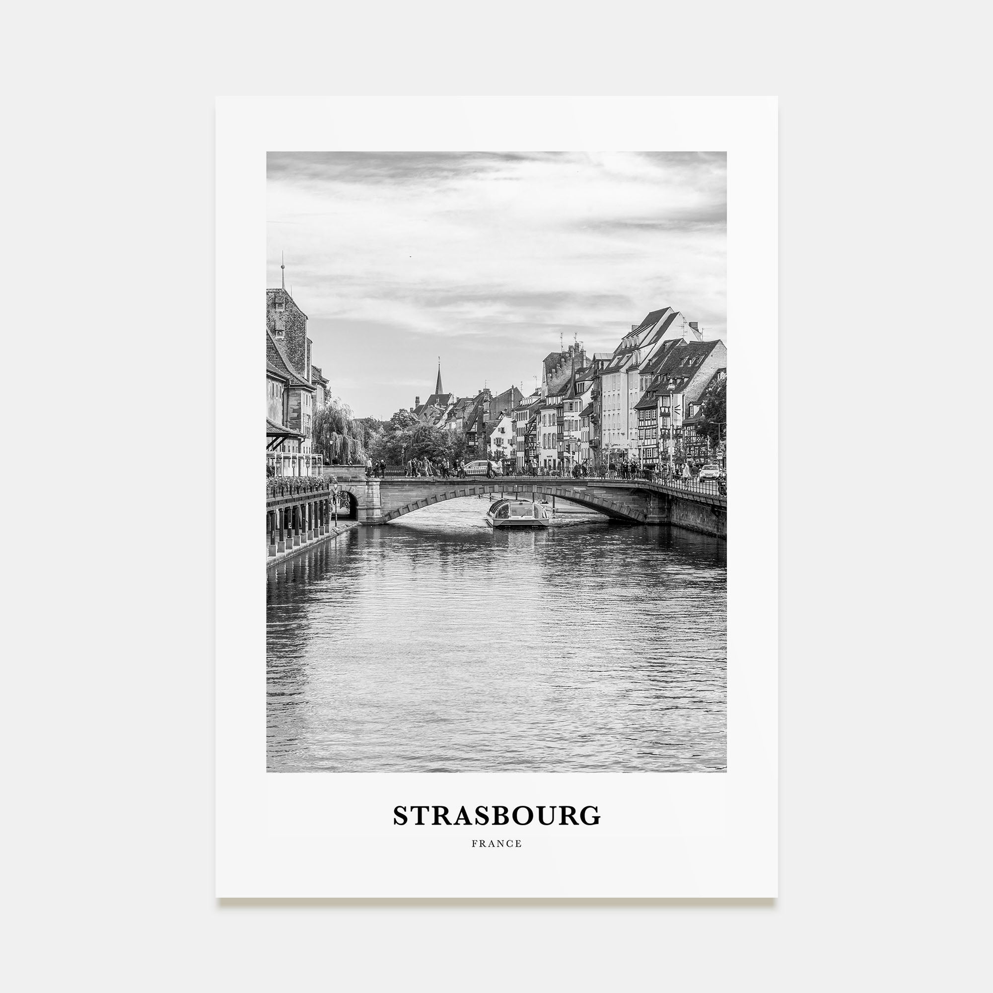 Strasbourg Portrait B&W Poster