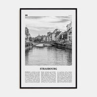 Strasbourg Travel B&W Poster