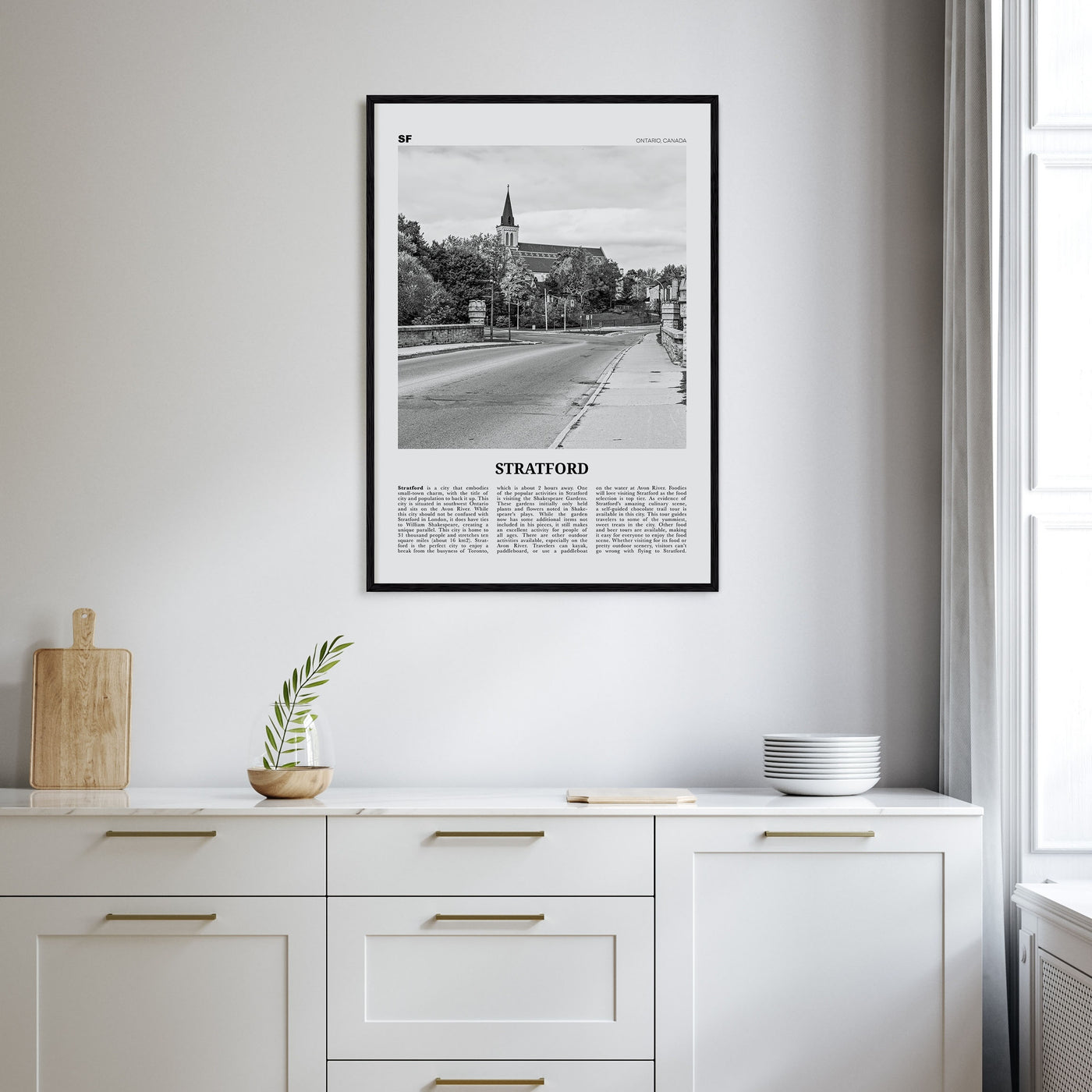 Stratford, Canada Travel B&W Poster