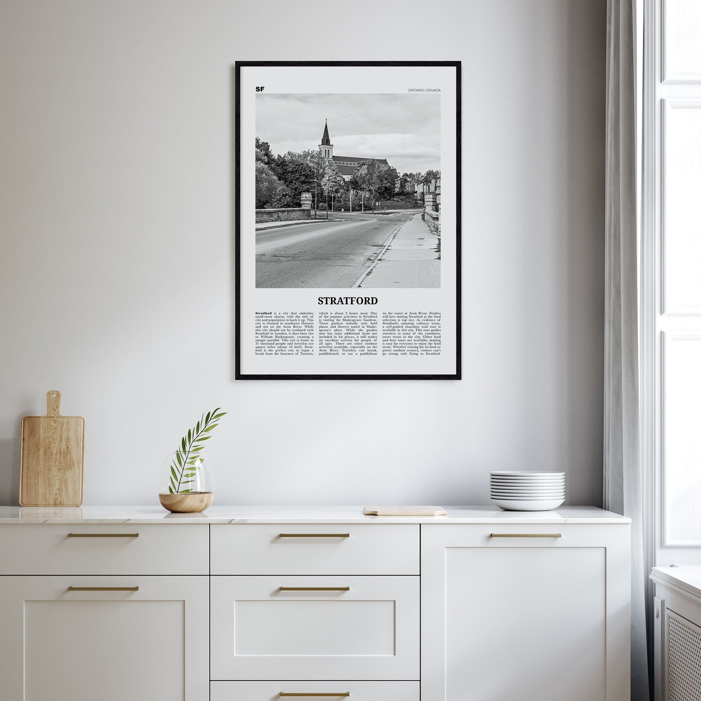 Stratford, Canada Travel B&W Poster