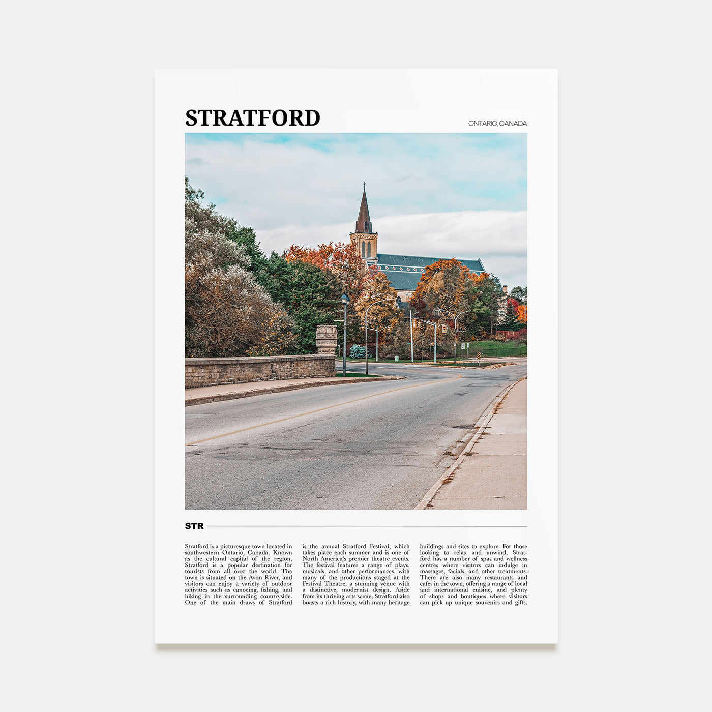 Stratford, Canada Travel Color Poster