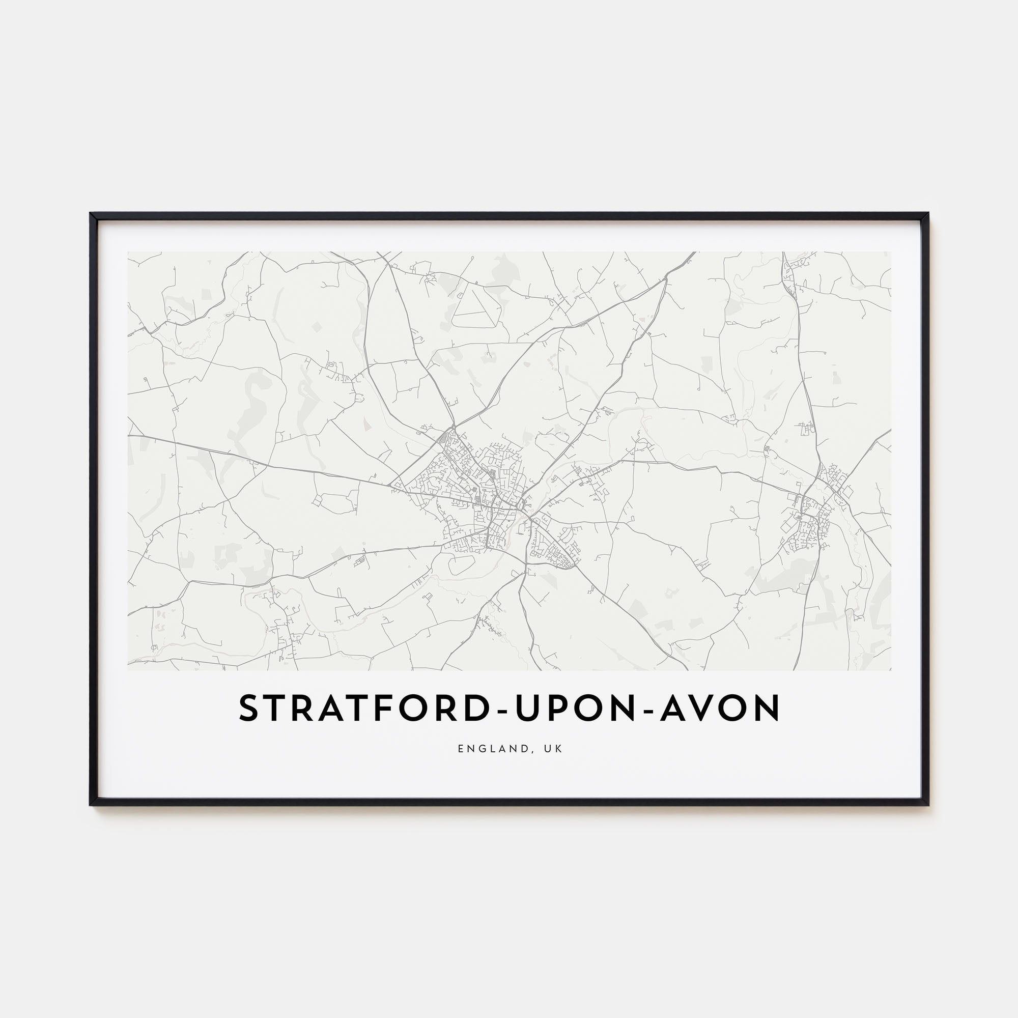 Stratford-upon-Avon Map Landscape Poster