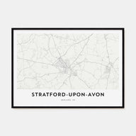 Stratford-upon-Avon Map Landscape Poster