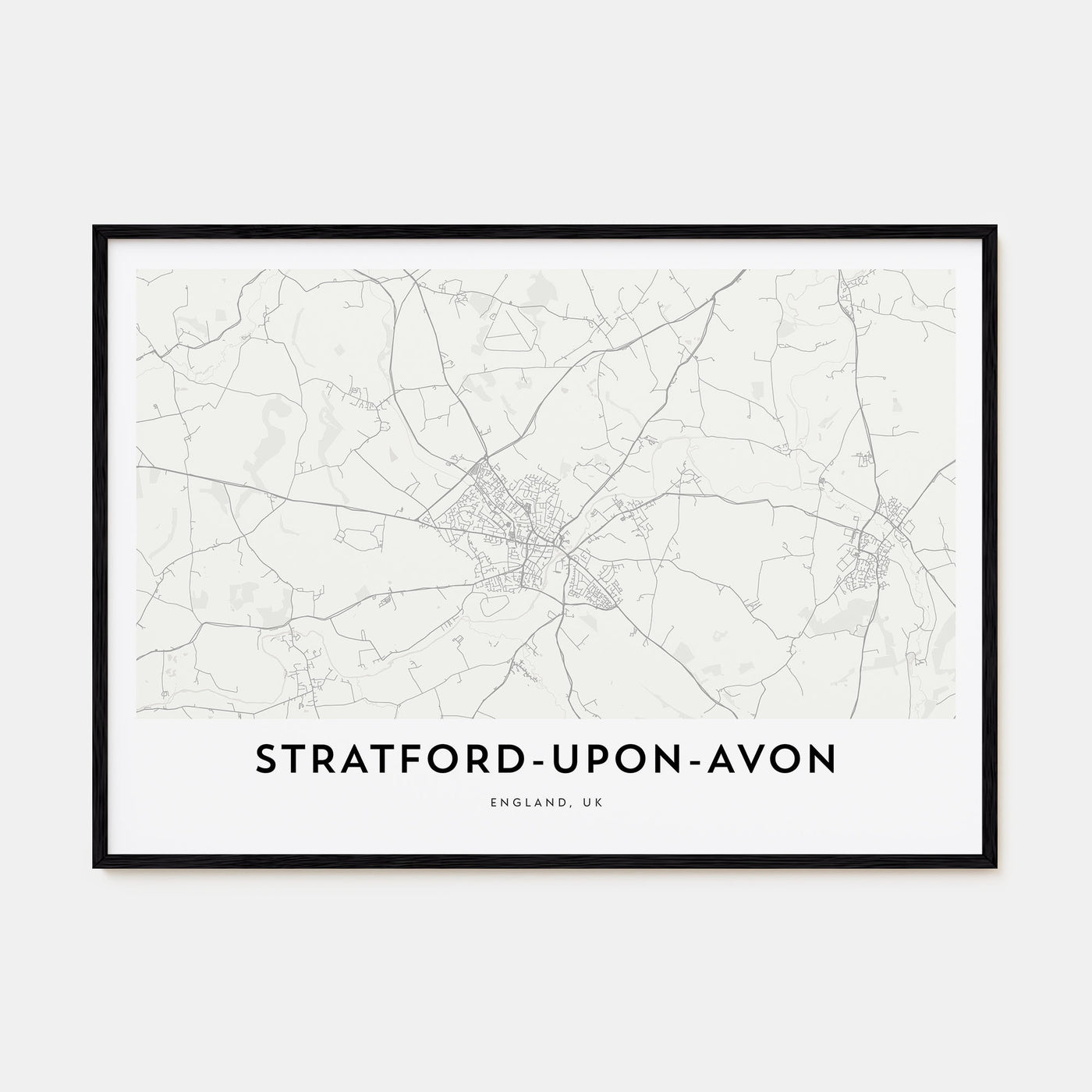 Stratford-upon-Avon Map Landscape Poster